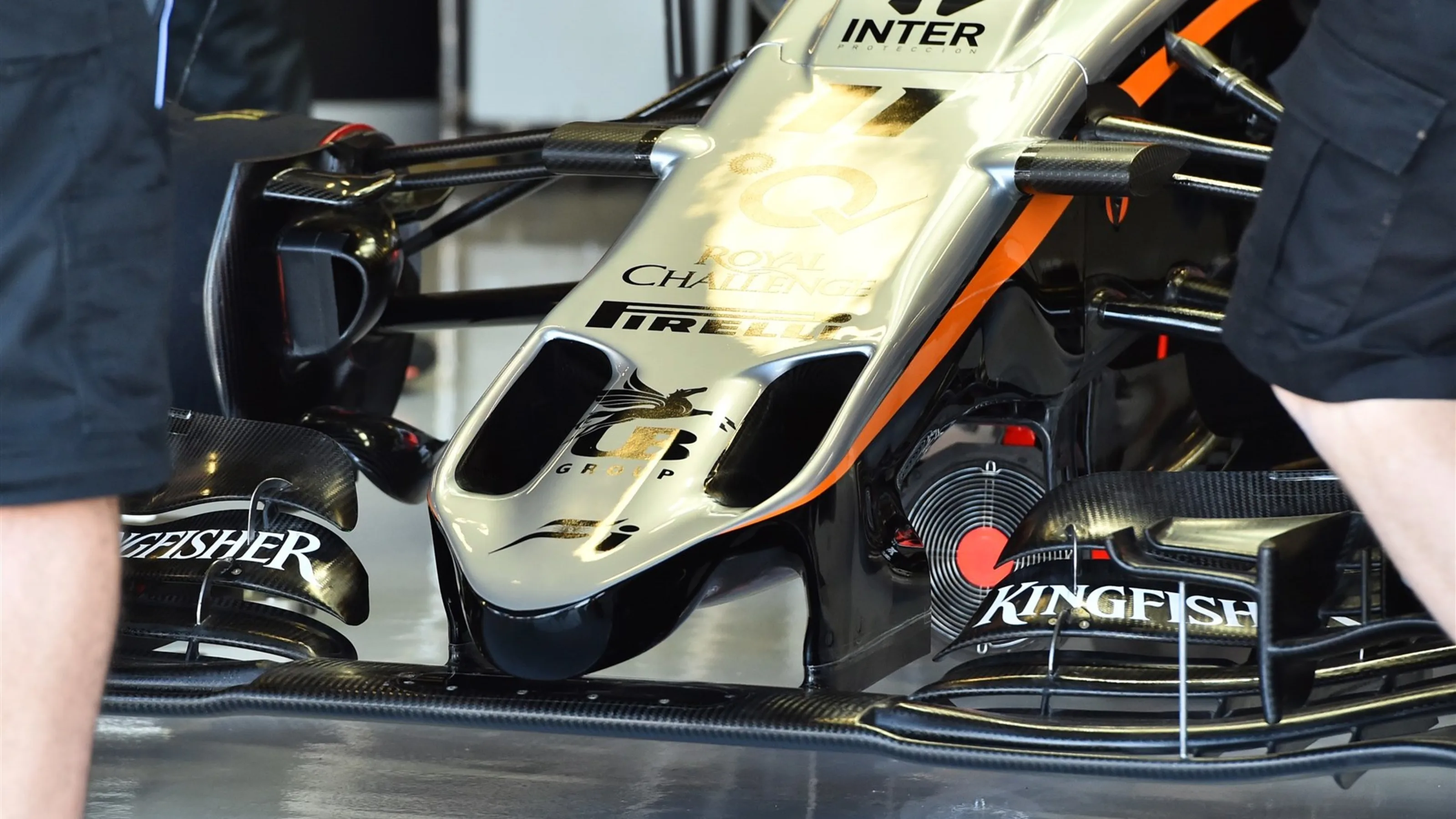 Force India VJM08 nose at Formula One World Championship, Rd9, British Grand Prix, Practice,