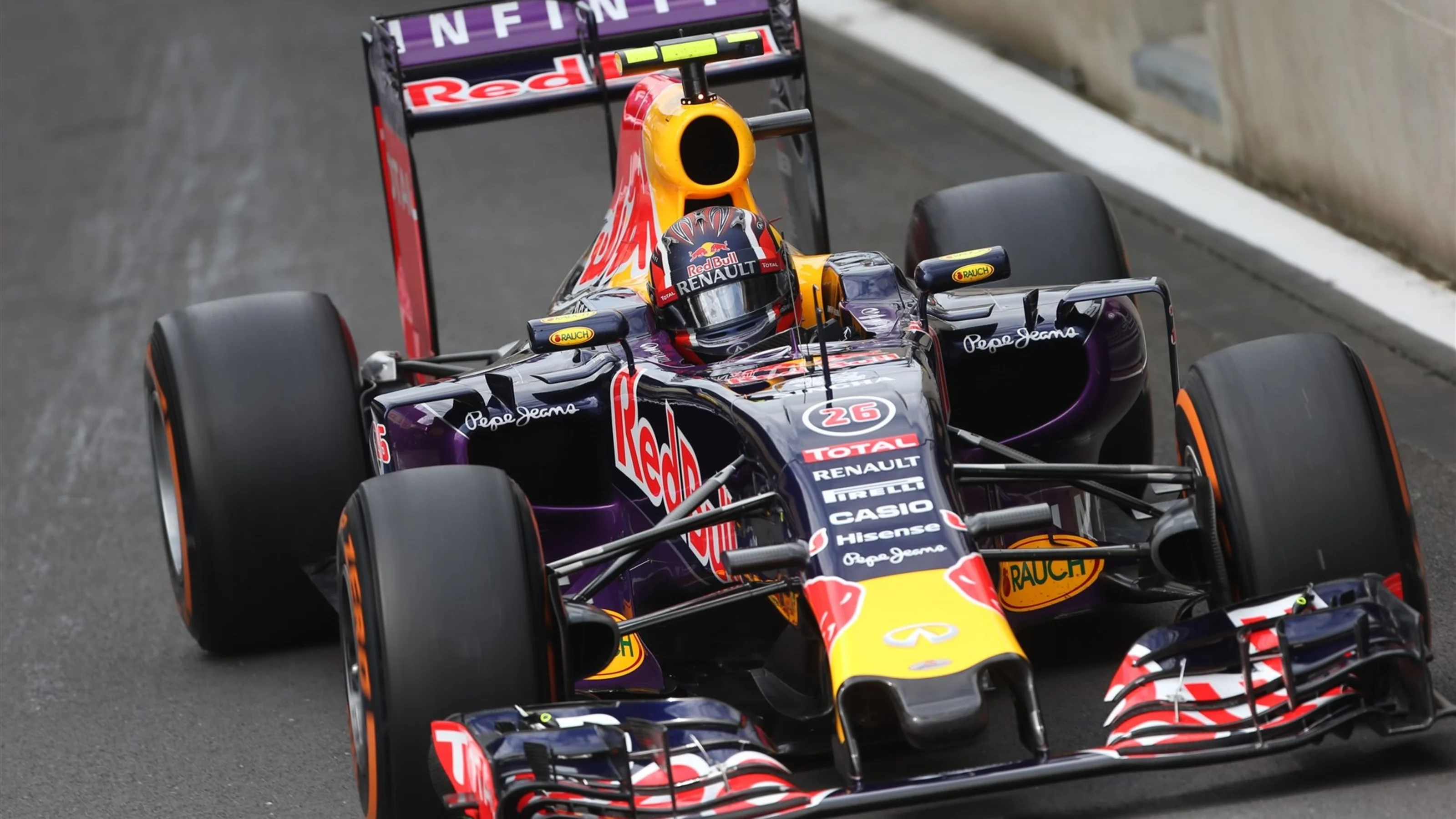 Daniil Kvyat (RUS) Red Bull Racing RB11 at Formula One World Championship, Rd9, British Grand Prix,