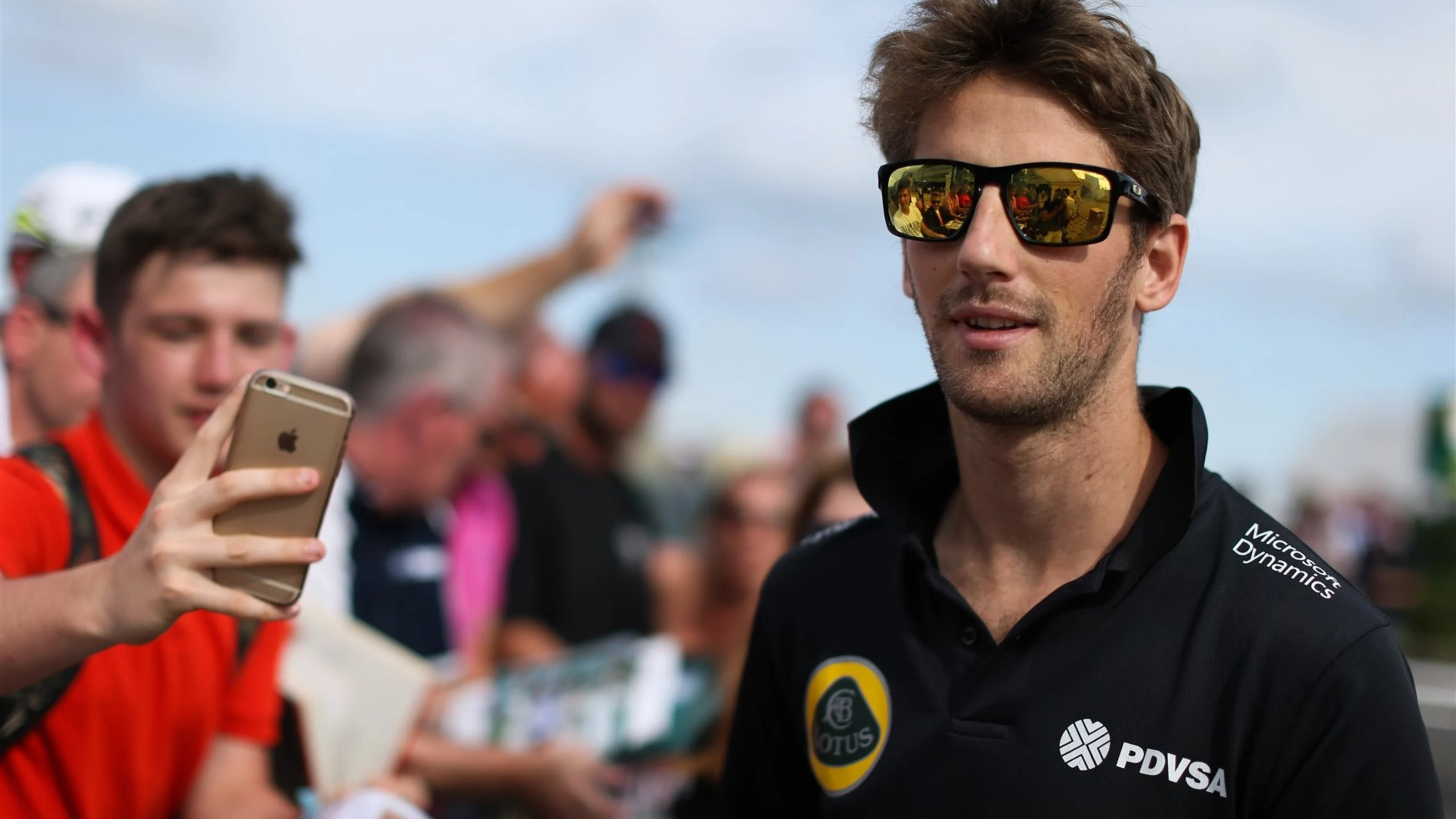 Romain Grosjean (FRA) Lotus F1 at the drivers autograph session at Formula One World Championship,