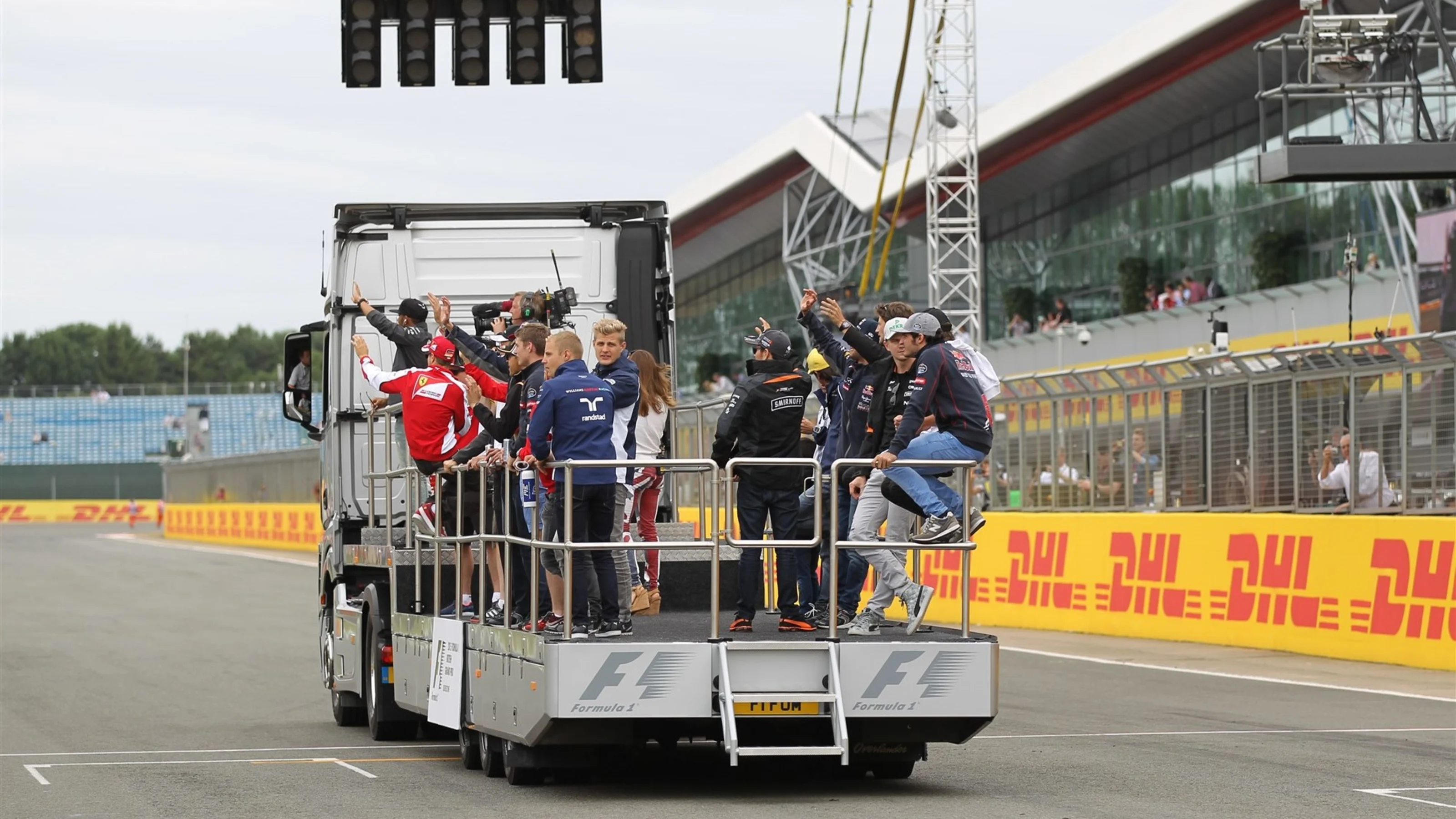 Drivers parade at Formula One World Championship, Rd9, British Grand Prix, Race, Silverstone,