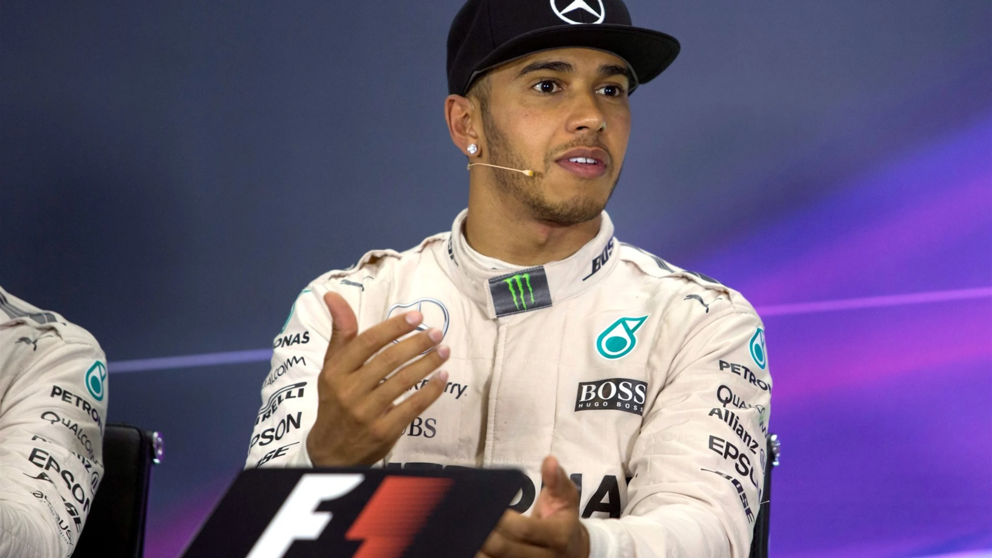 Lewis Hamilton (GBR) Mercedes AMG F1 in the press conference at Formula One World Championship,