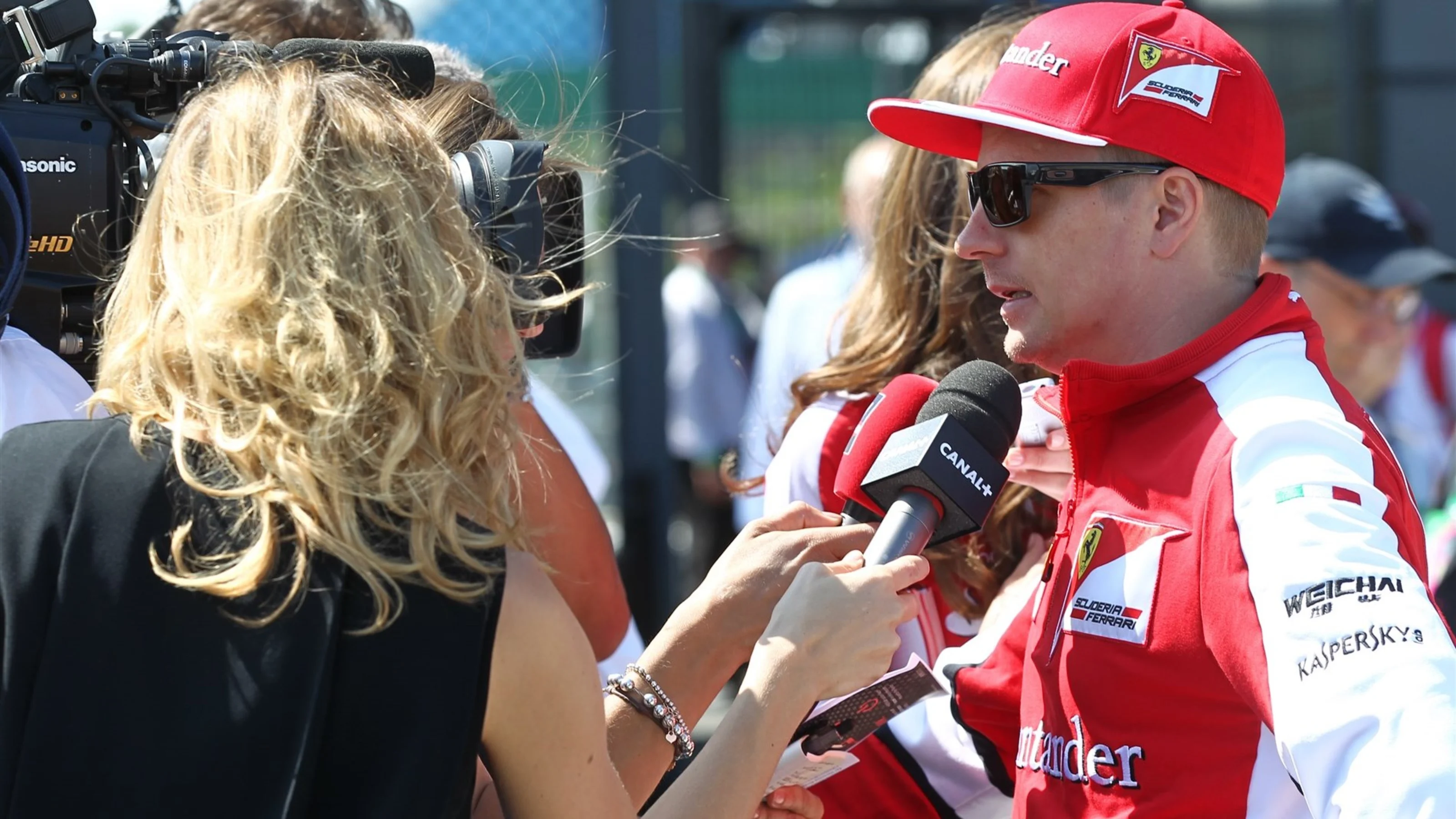 Kimi Raikkonen (FIN) Ferrari talks with the media at Formula One World Championship, Rd9, British