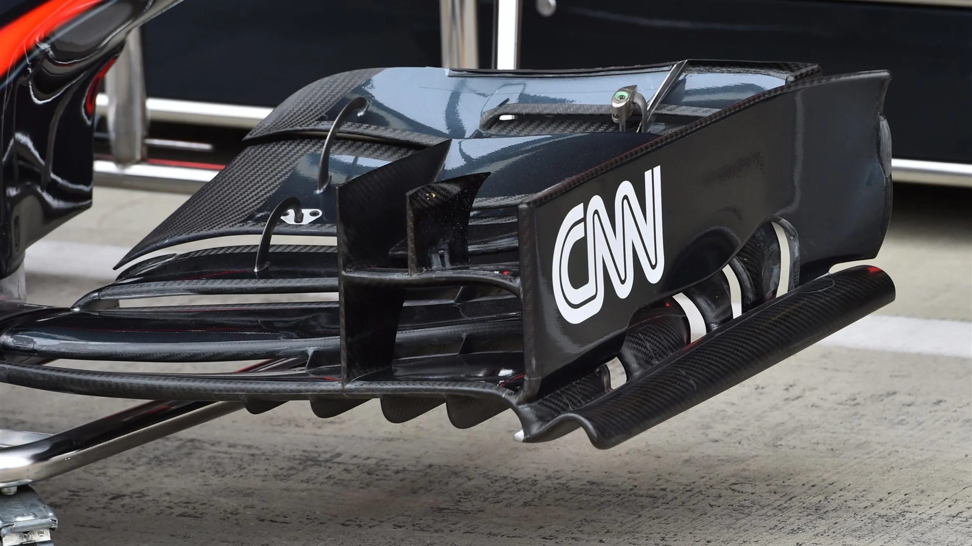 McLaren MP4-30 front wing detail at Formula One World Championship, Rd9, British Grand Prix,