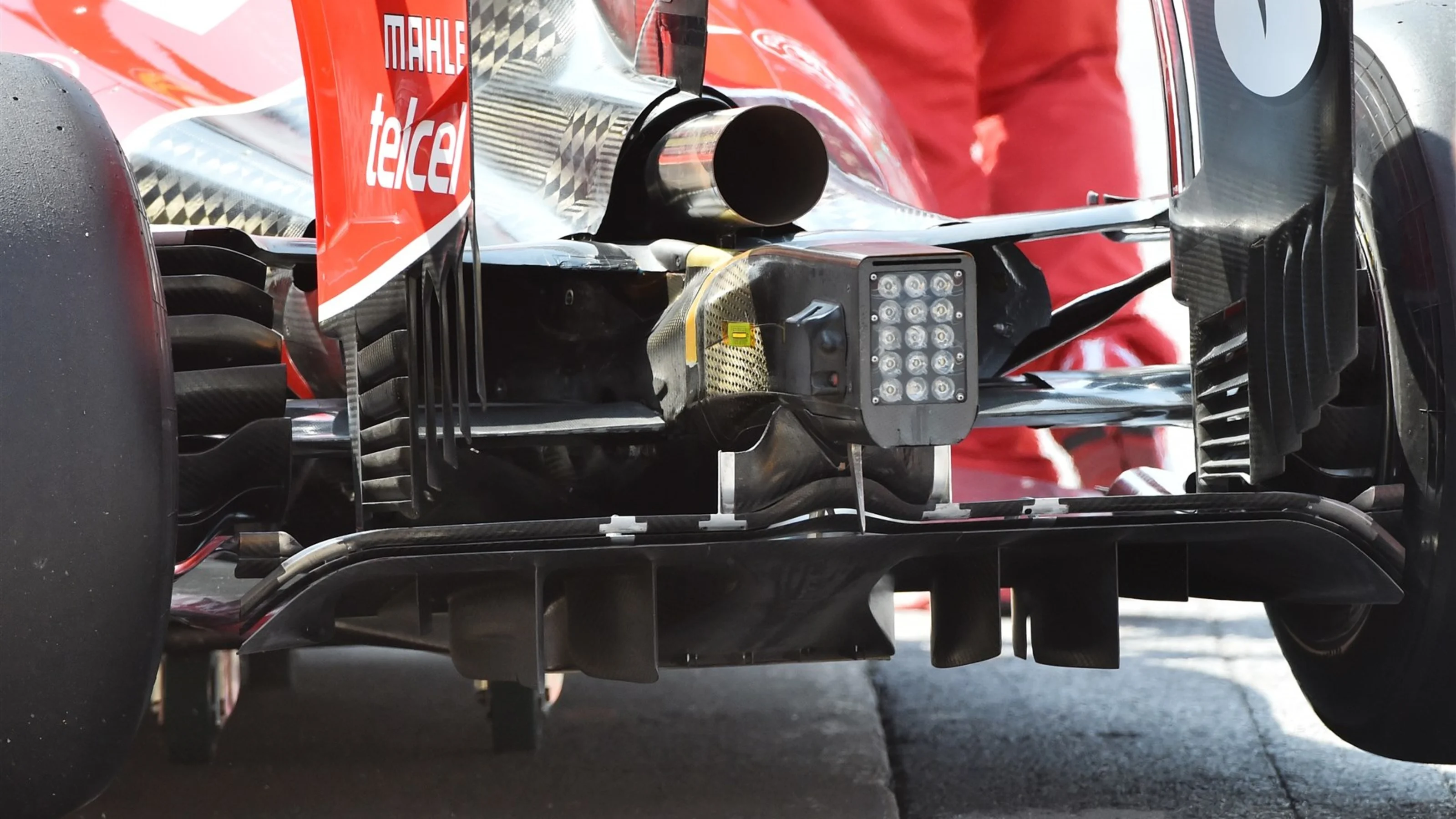 Ferrari SF15-T rear diffuser and exhaust at Formula One World Championship, Rd7, Canadian Grand