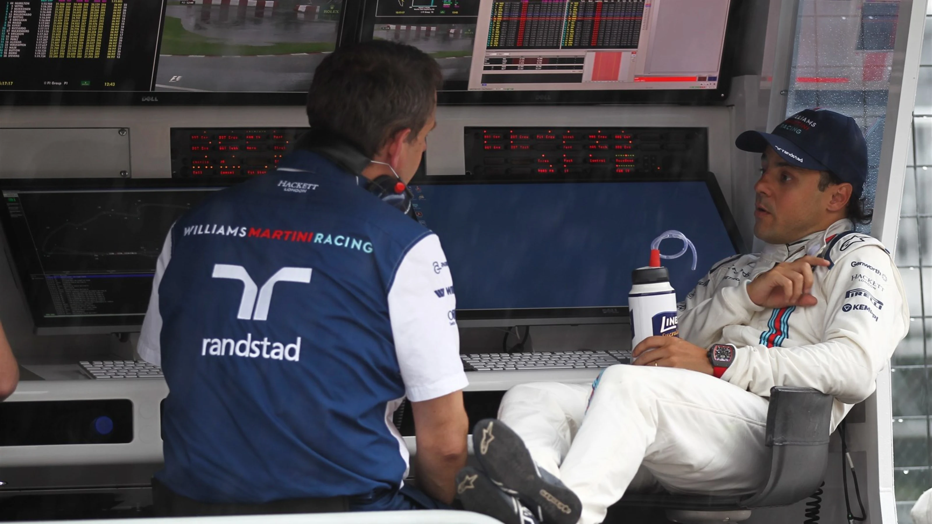 Felipe Massa (BRA) Williams and Steve Nielson (GBR) Williams F1 Sporting Manager at Formula One