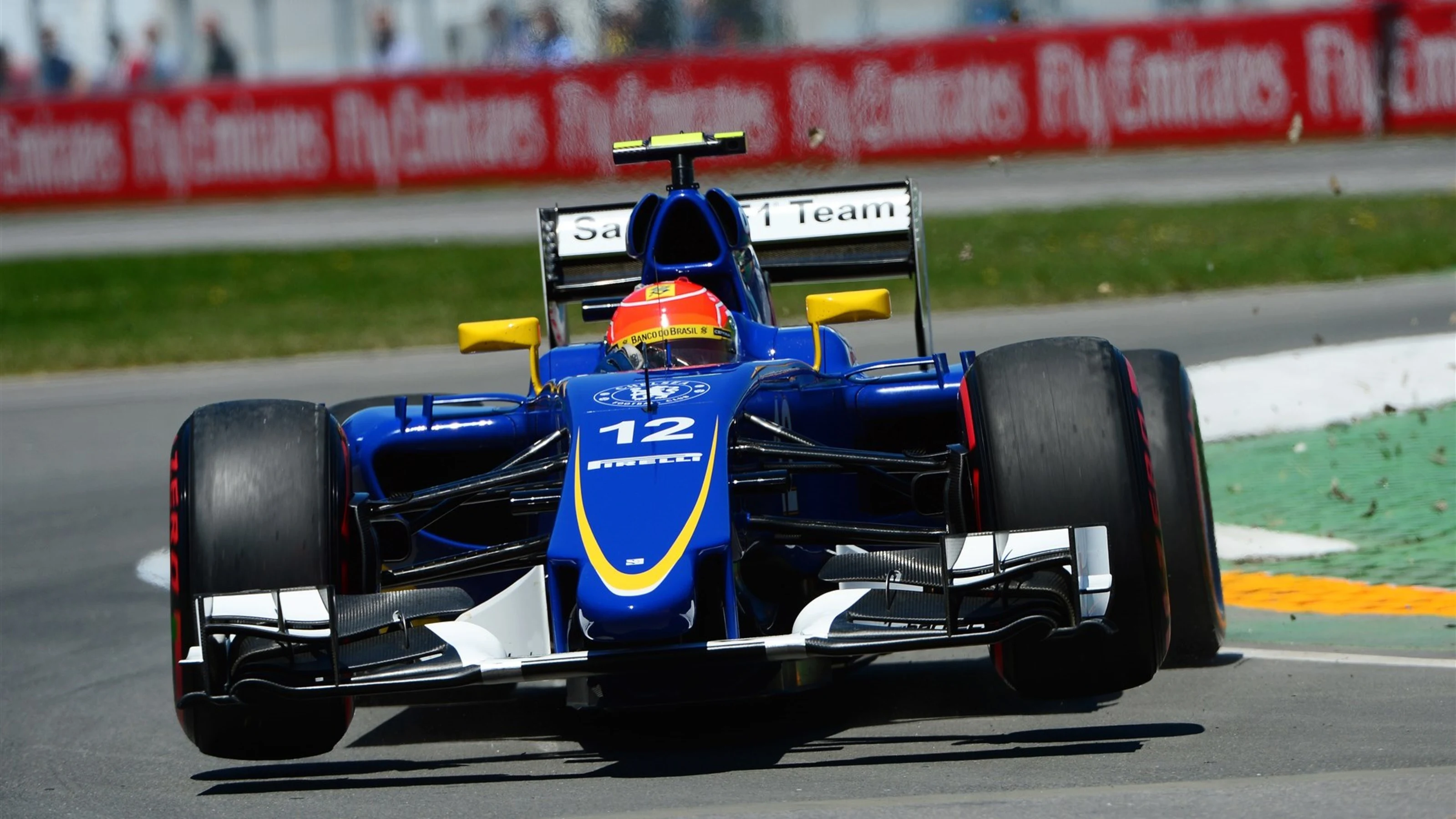 Felipe Nasr (BRA) Sauber C34 jumps across the kerb at Formula One World Championship, Rd7, Canadian