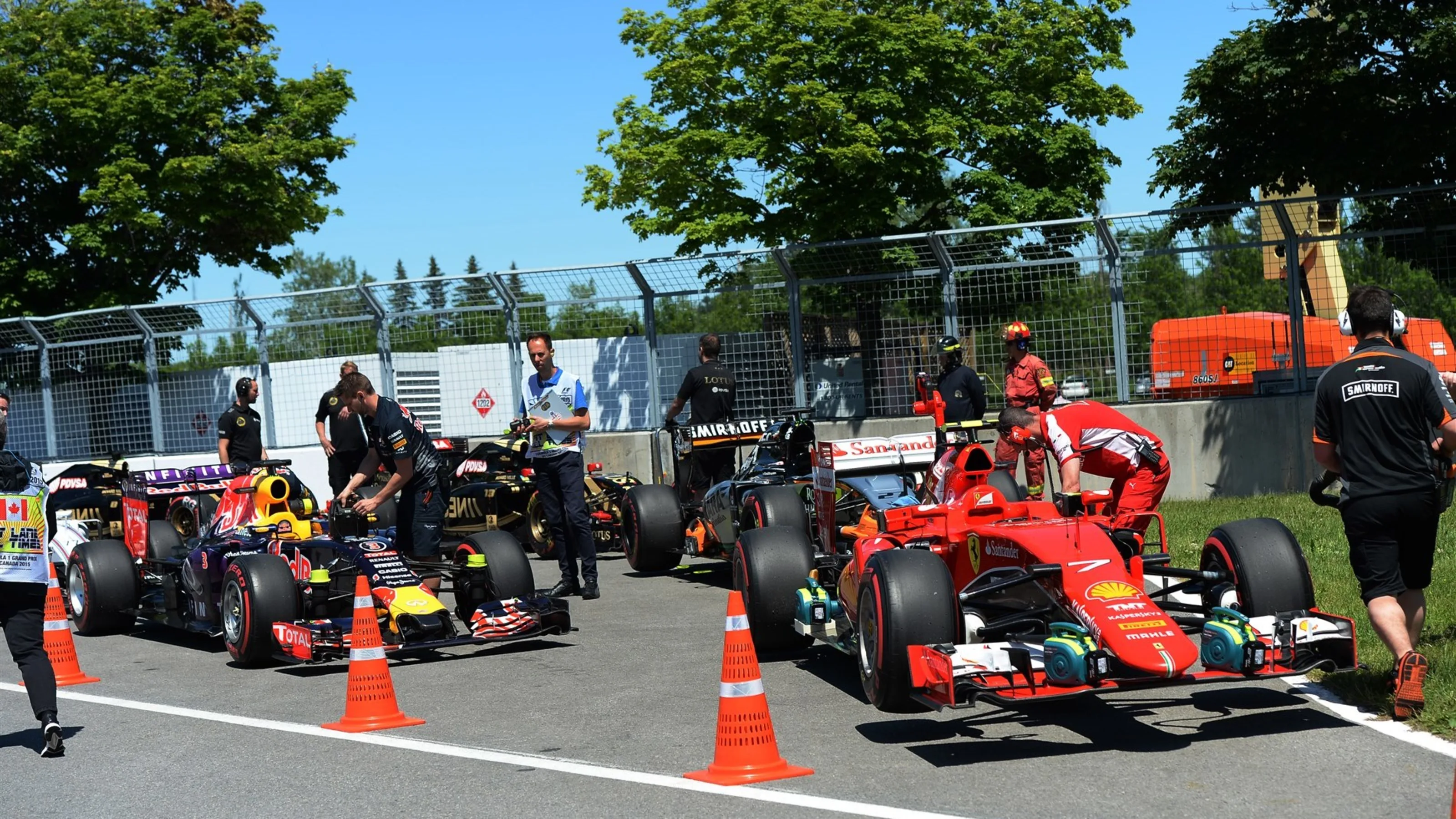 Parc Ferme after qualifying at Formula One World Championship, Rd7, Canadian Grand Prix,