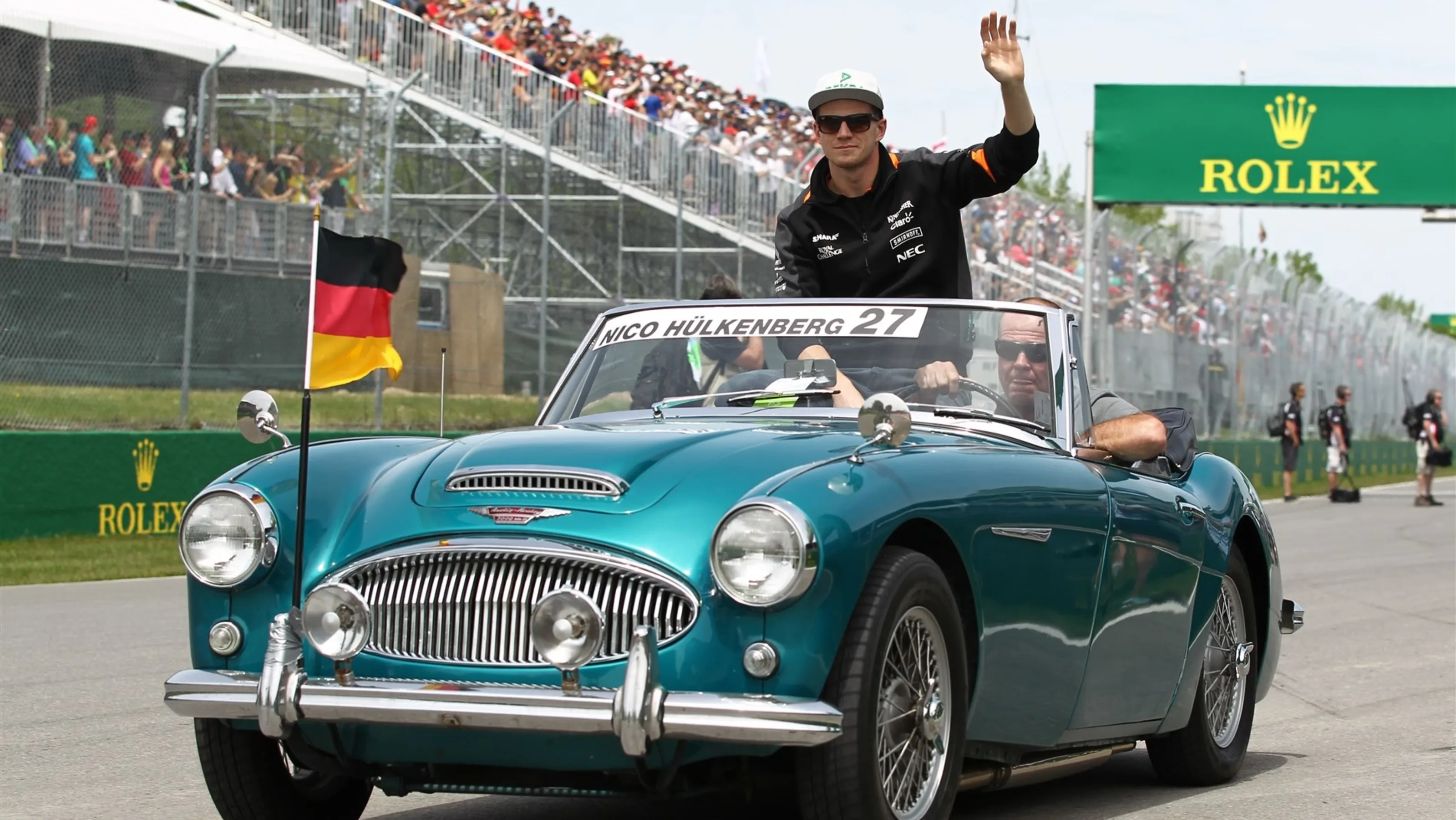 Nico Hulkenberg (GER) Force India F1 on the drivers parade at Formula One World Championship, Rd7,