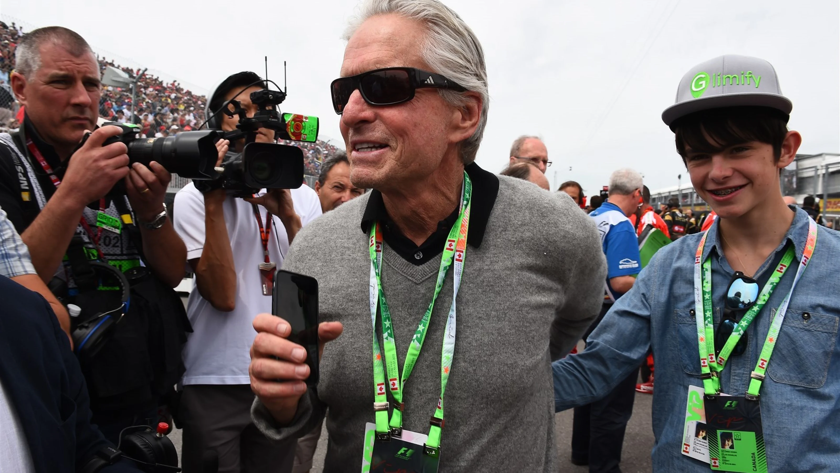 Michael Douglas (USA) at Formula One World Championship, Rd7, Canadian Grand Prix, Race, Montreal,