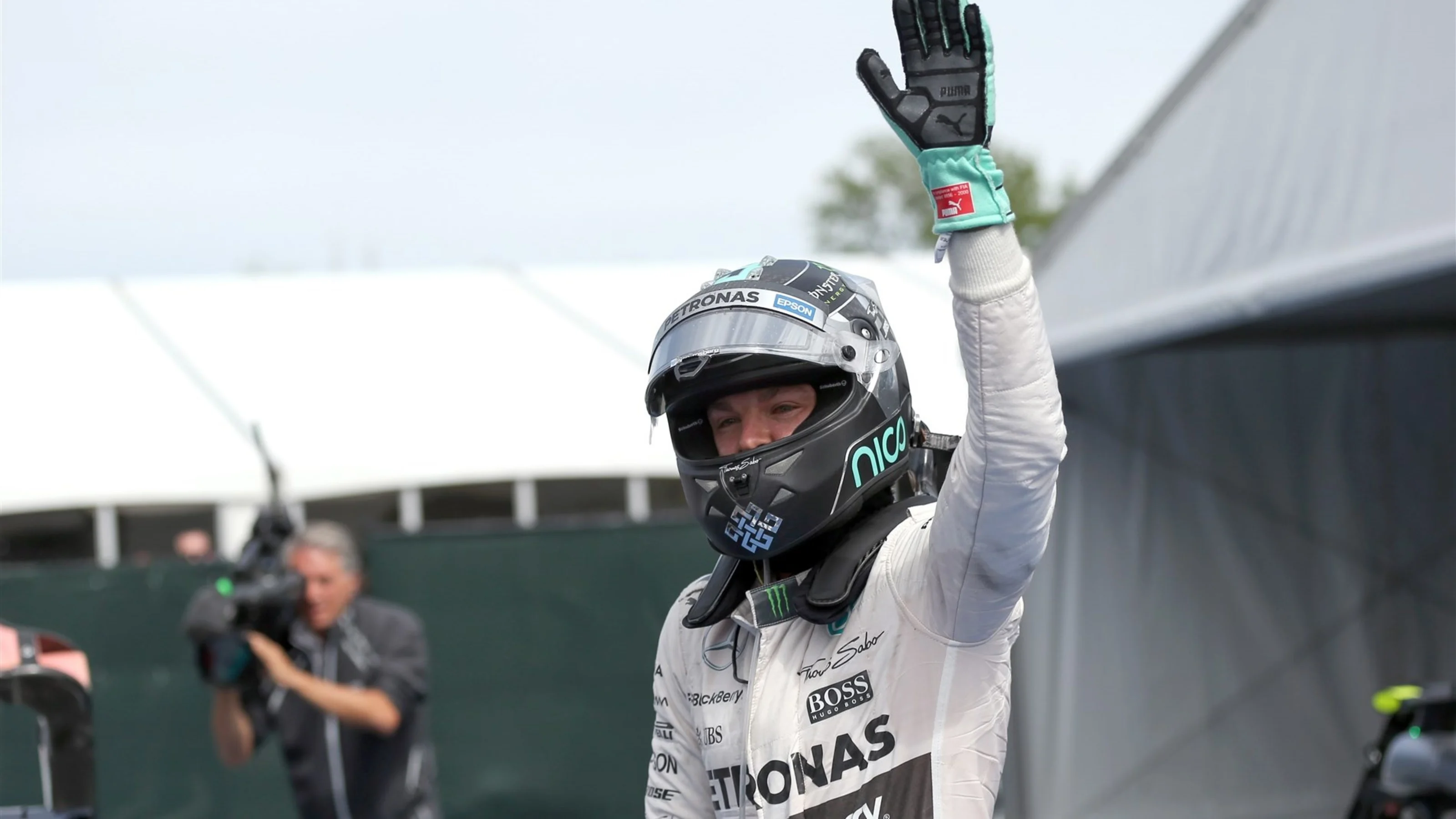 Nico Rosberg (GER) Mercedes AMG F1 celebrates in parc ferme at Formula One World Championship, Rd7,