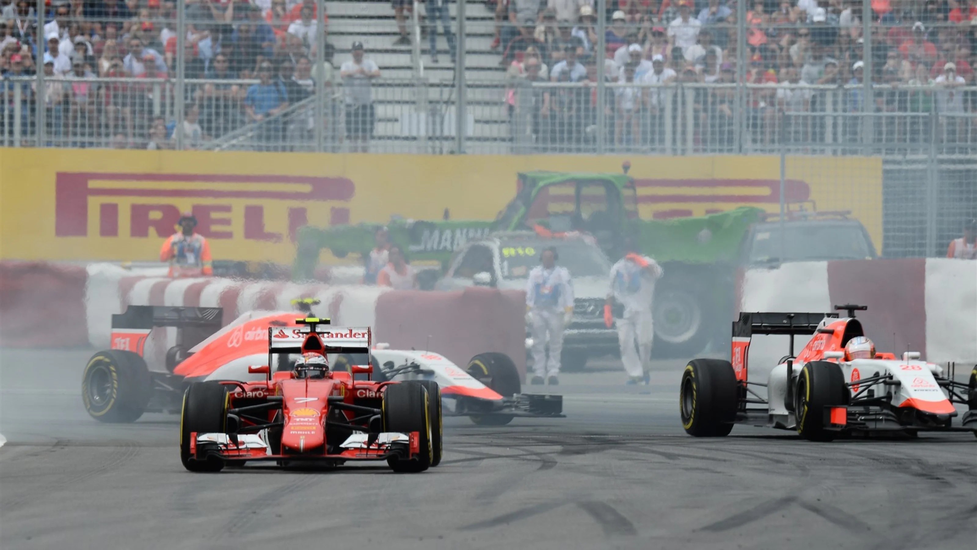 Kimi Raikkonen (FIN) Ferrari SF15-T after spinning at Formula One World Championship, Rd7, Canadian