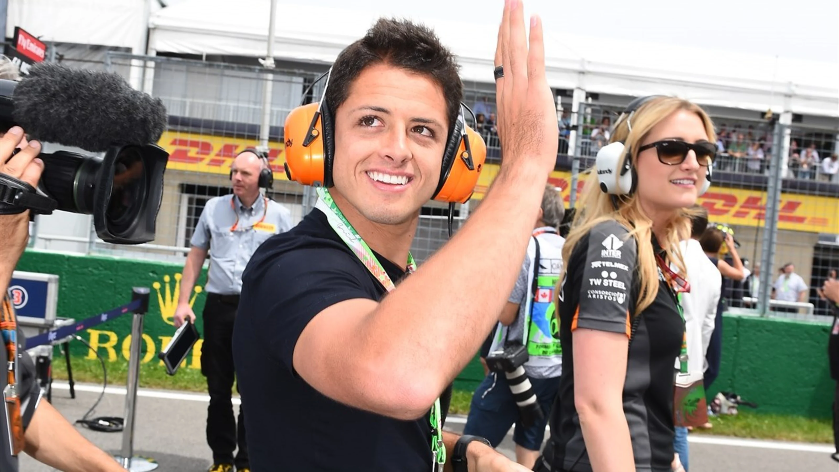 Javier Hernandez (MEX) Footballer on the grid at Formula One World Championship, Rd7, Canadian