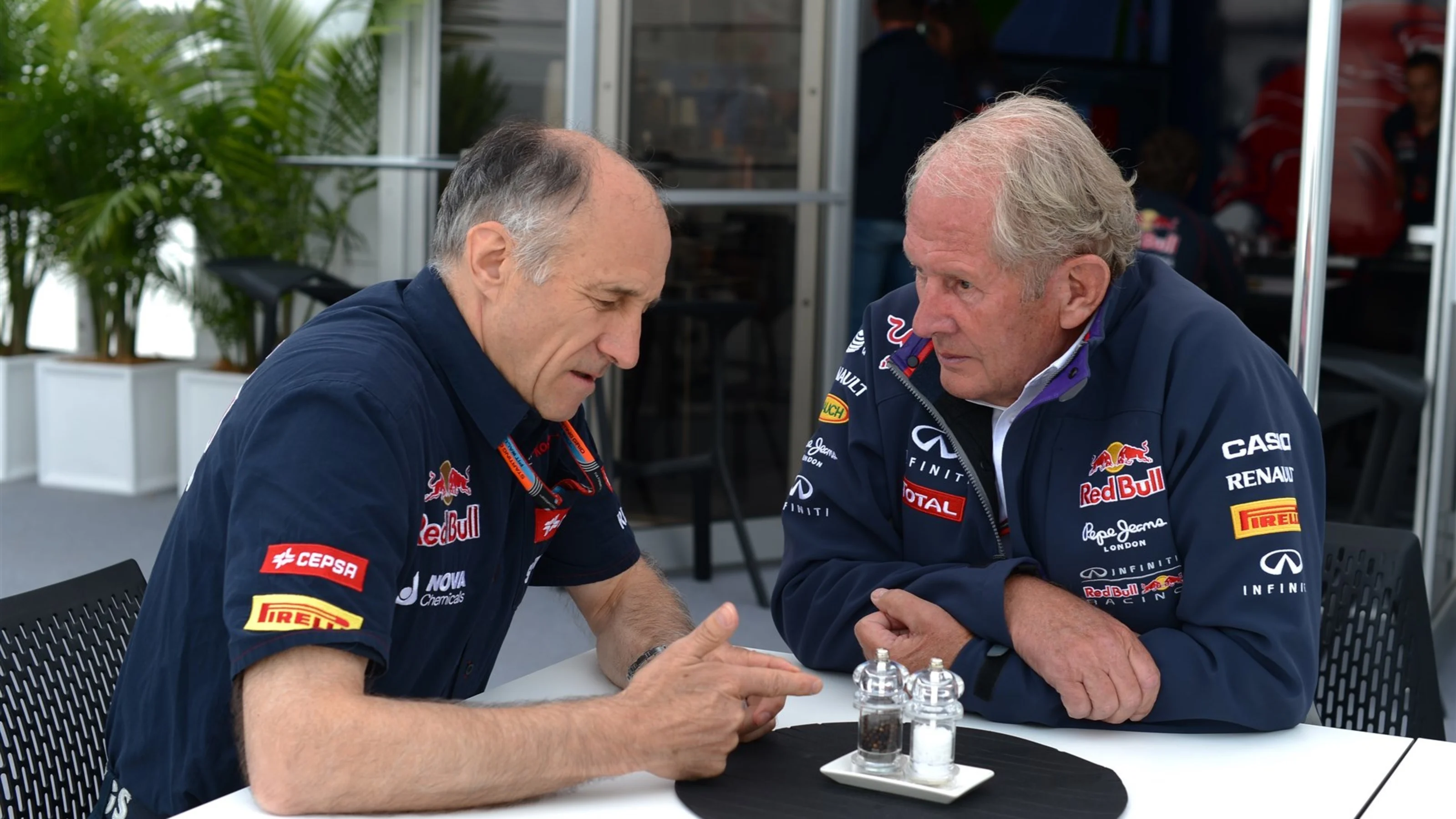 Franz Tost (AUT) Scuderia Toro Rosso Team Principal and Dr Helmut Marko (AUT) Red Bull Motorsport