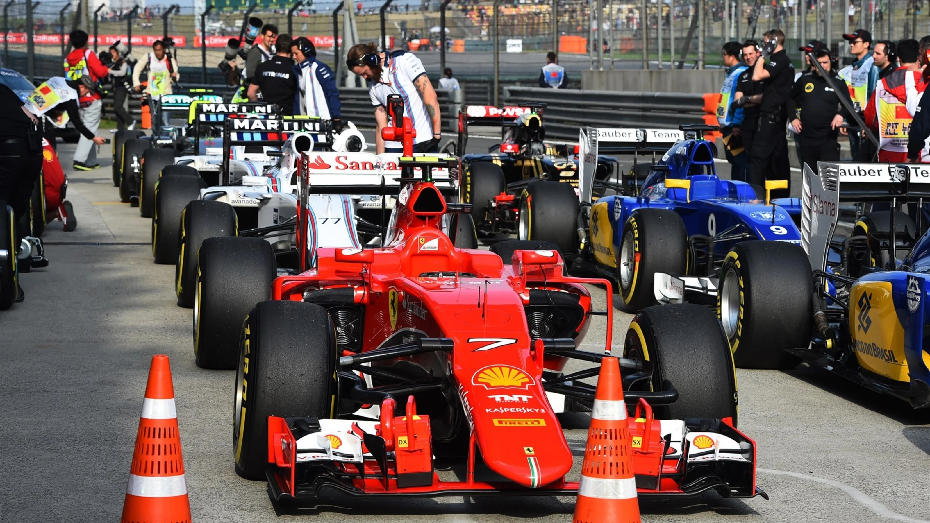 Ferrari SF15-T in parc ferme at Formula One World Championship, Rd3, Chinese Grand Prix,