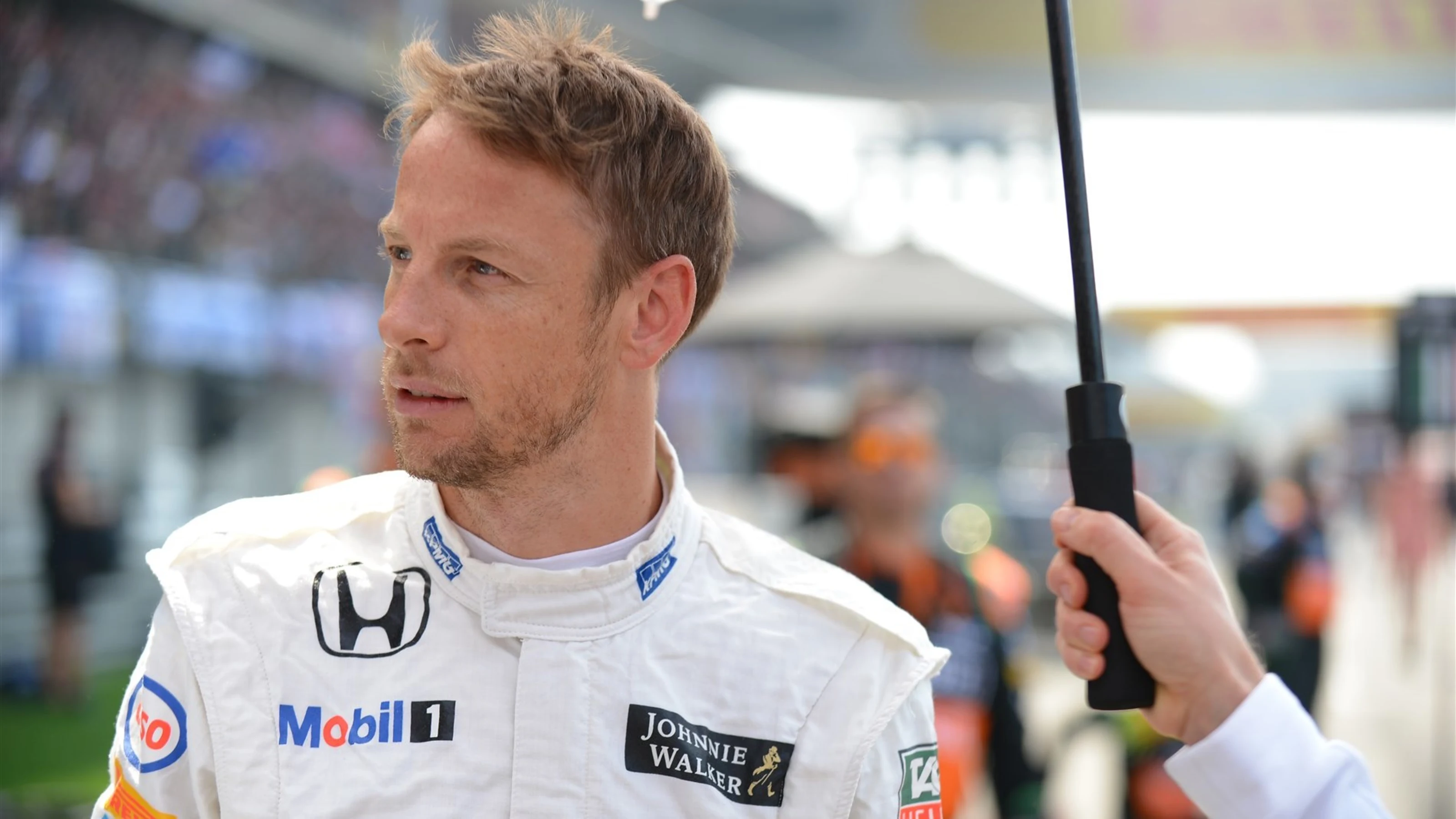 Jenson Button (GBR) McLaren on the grid at Formula One World Championship, Rd3, Chinese Grand Prix,