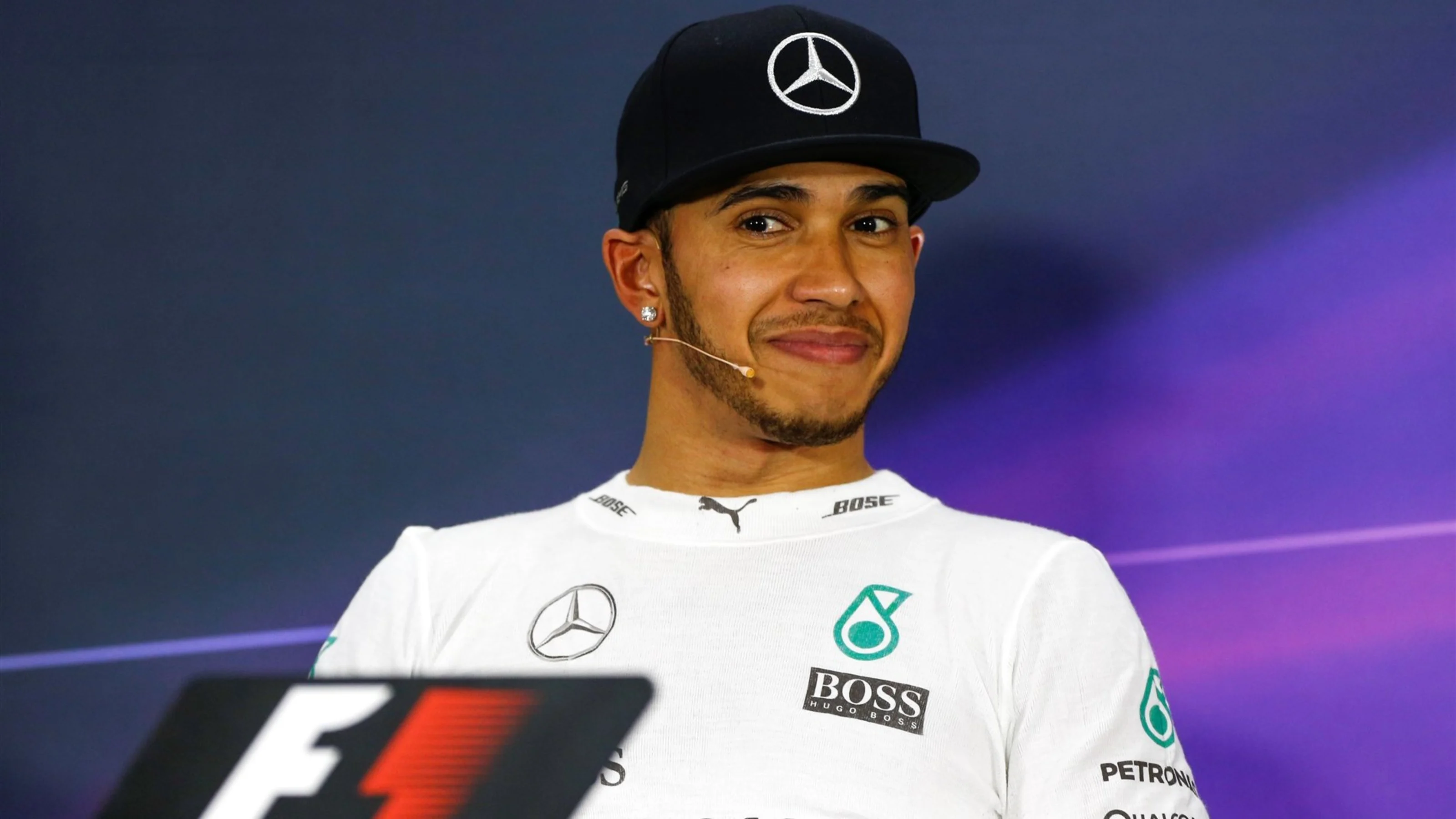 Lewis Hamilton (GBR) Mercedes AMG F1 in the Press Conference at Formula One World Championship,