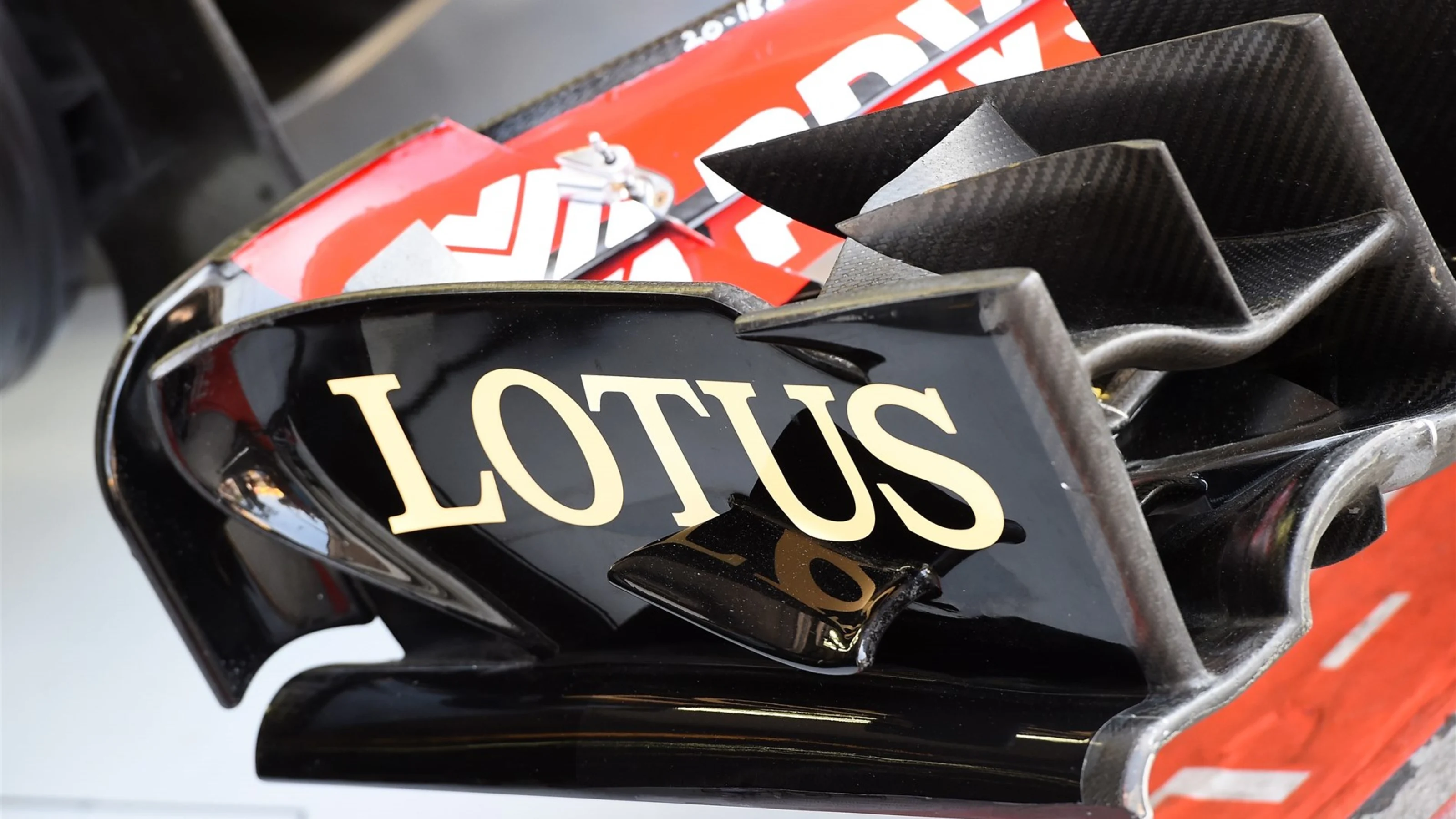 Lotus E23 Hybrid front wing detail at Formula One World Championship, Rd10, Hungarian Grand Prix,