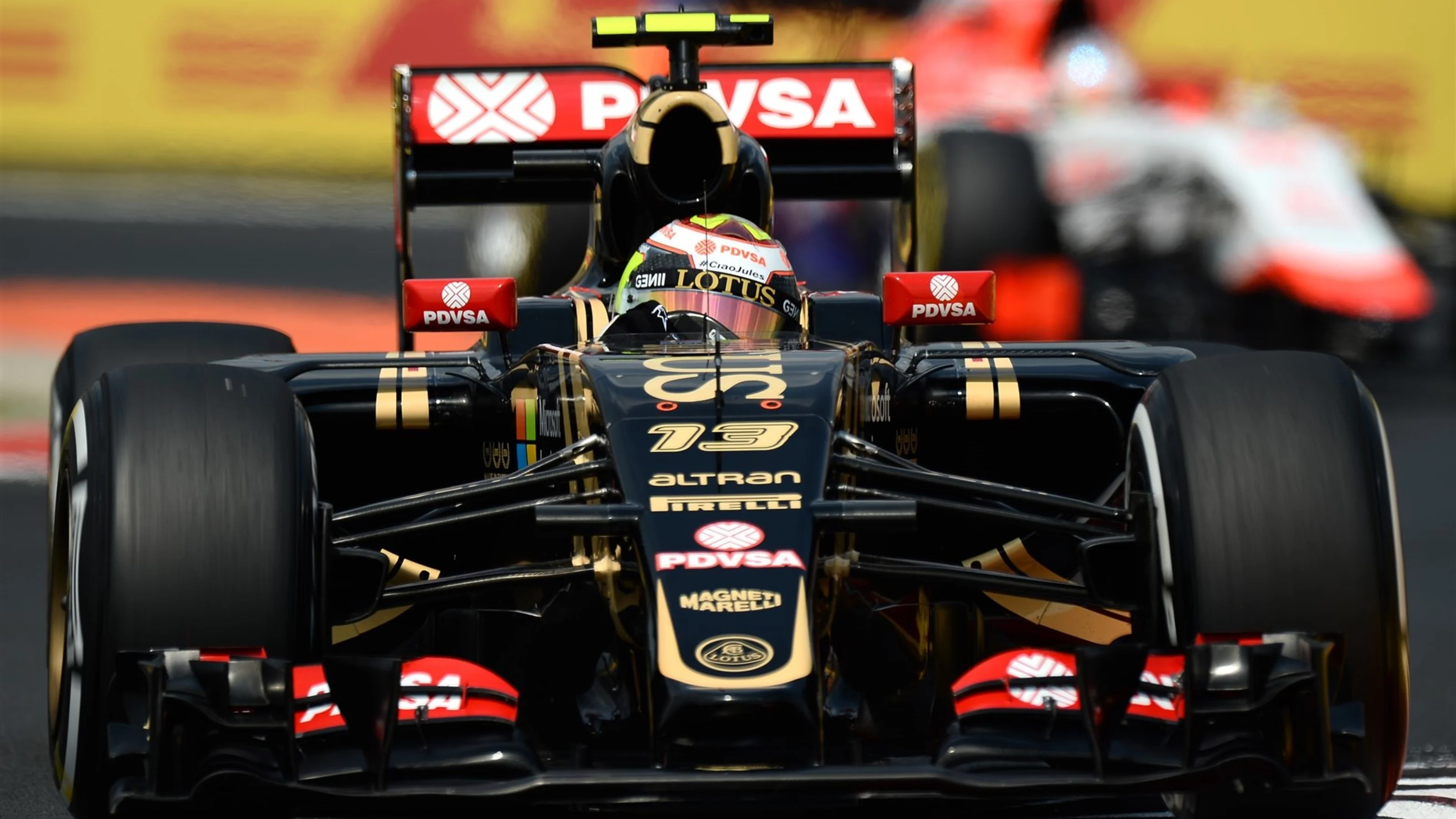 Pastor Maldonado (VEN) Lotus E23 Hybrid at Formula One World Championship, Rd10, Hungarian Grand