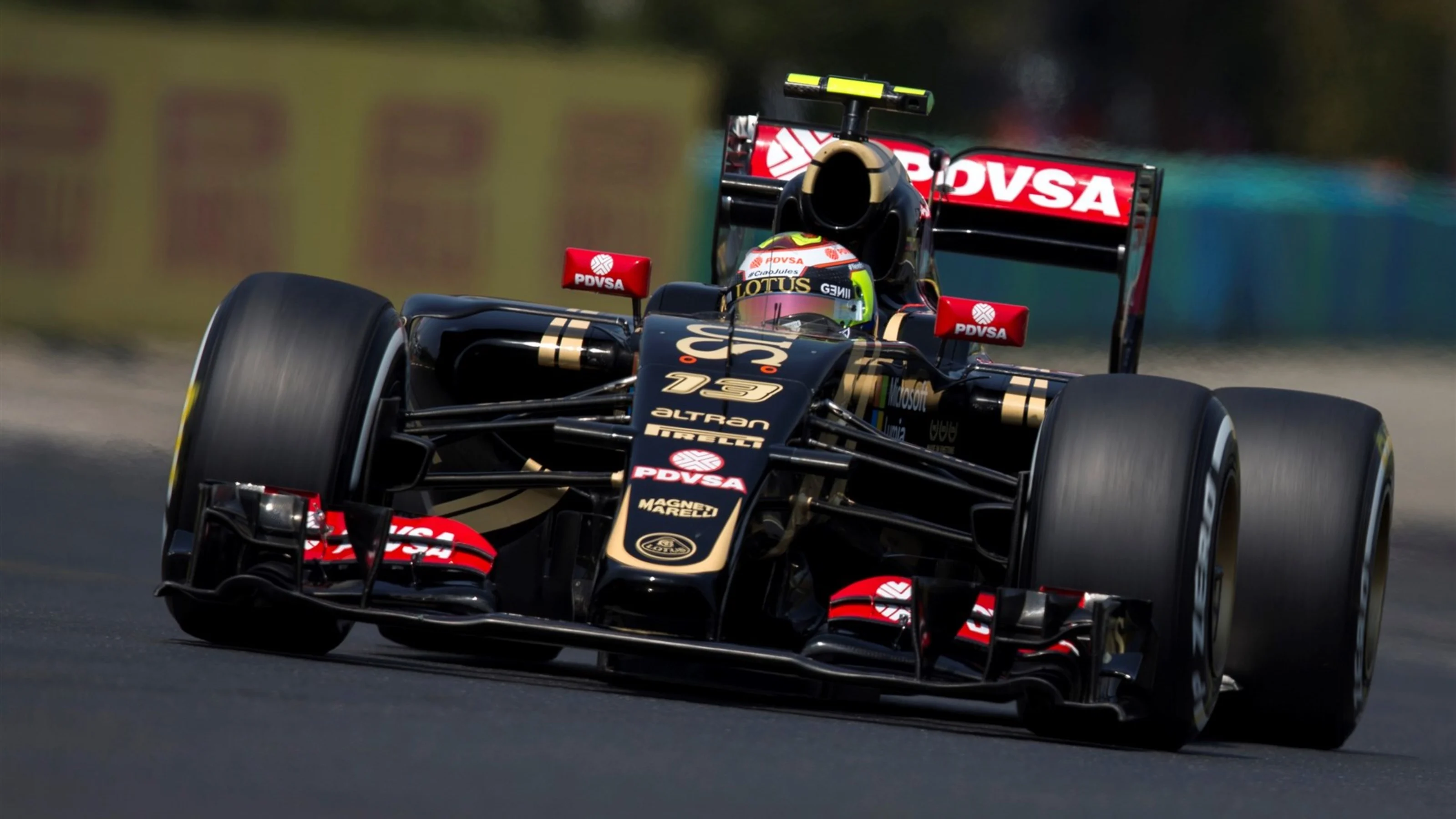 Pastor Maldonado (VEN) Lotus E23 Hybrid at Formula One World Championship, Rd10, Hungarian Grand