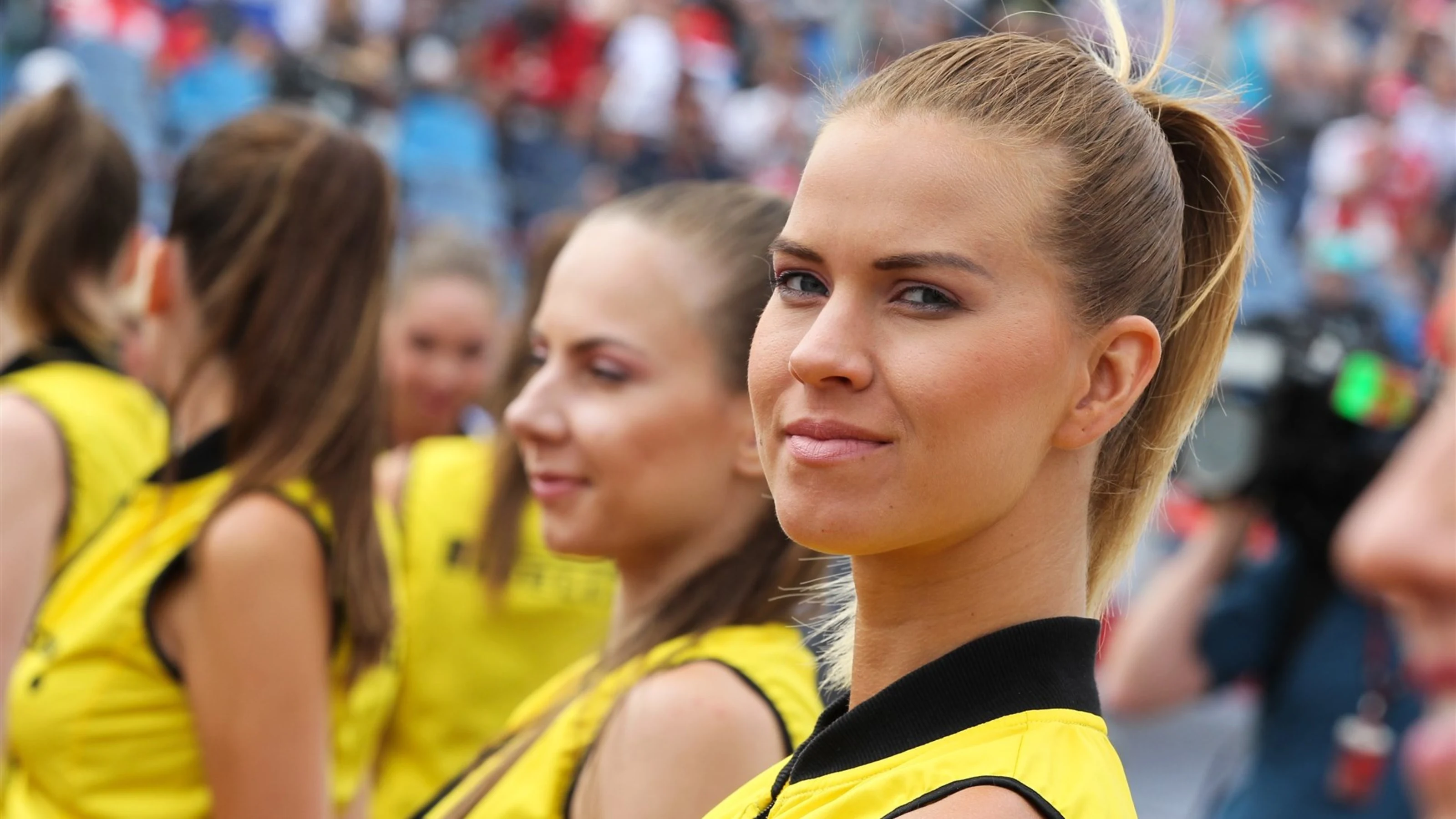 Grid Girls on the drivers parade at Formula One World Championship, Rd10, Hungarian Grand Prix,