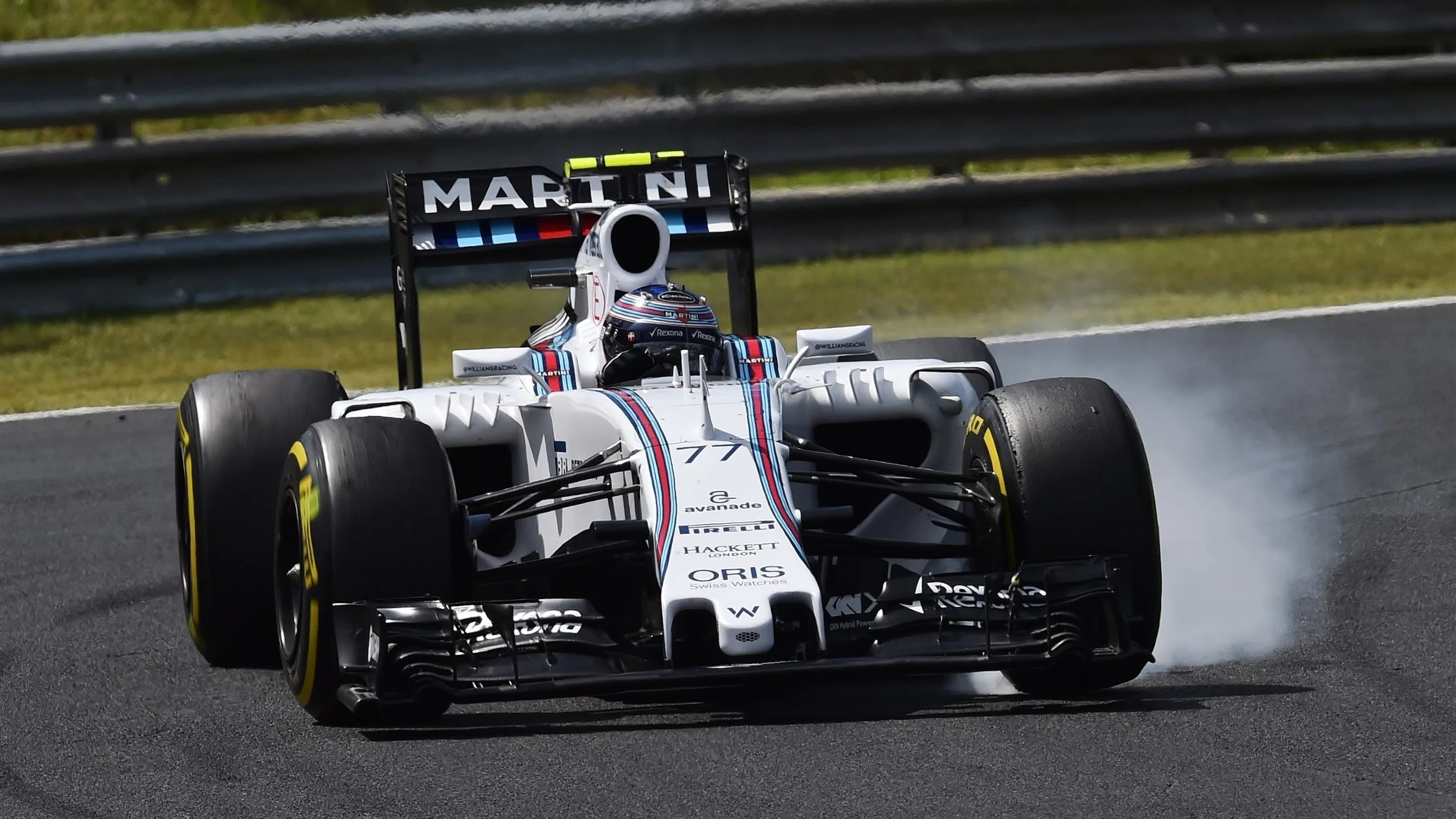 Valtteri Bottas (FIN) Williams FW37 locks up at Formula One World Championship, Rd10, Hungarian