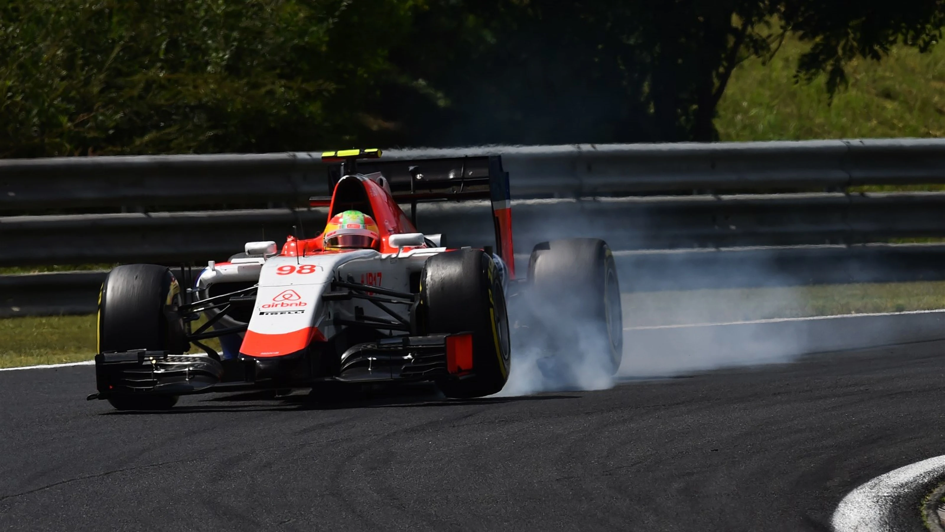 Roberto Merhi (ESP) Manor GP locks up at Formula One World Championship, Rd10, Hungarian Grand