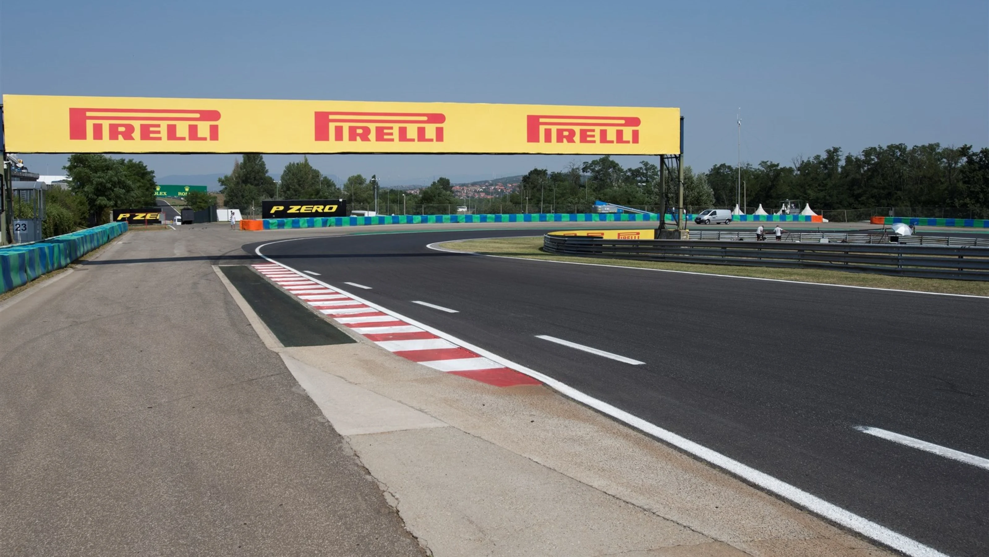 Track view at Formula One World Championship, Rd10, Hungarian Grand Prix, Preparations,