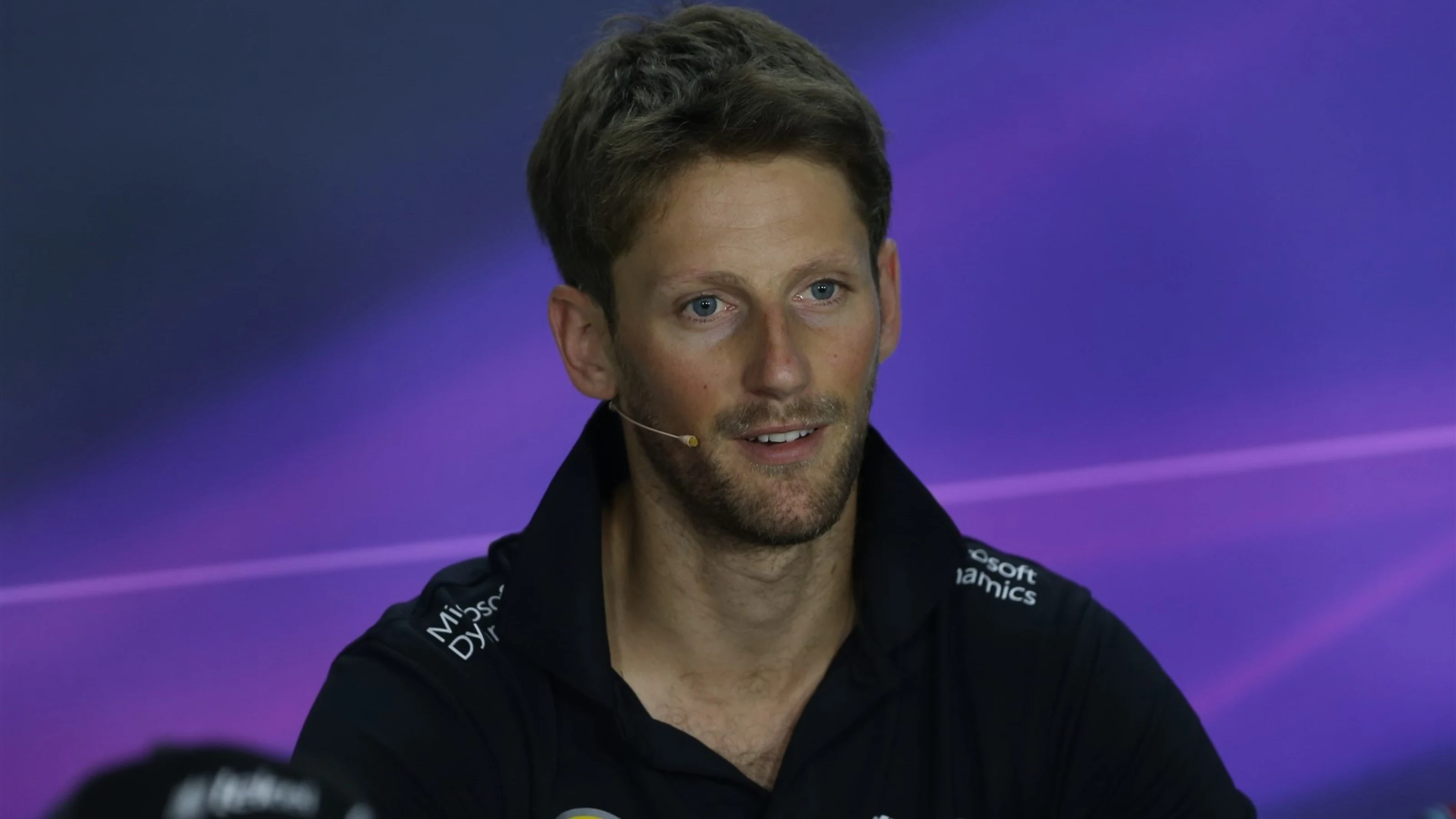 Romain Grosjean (FRA) Lotus F1 in the press conference at Formula One World Championship, Rd10,