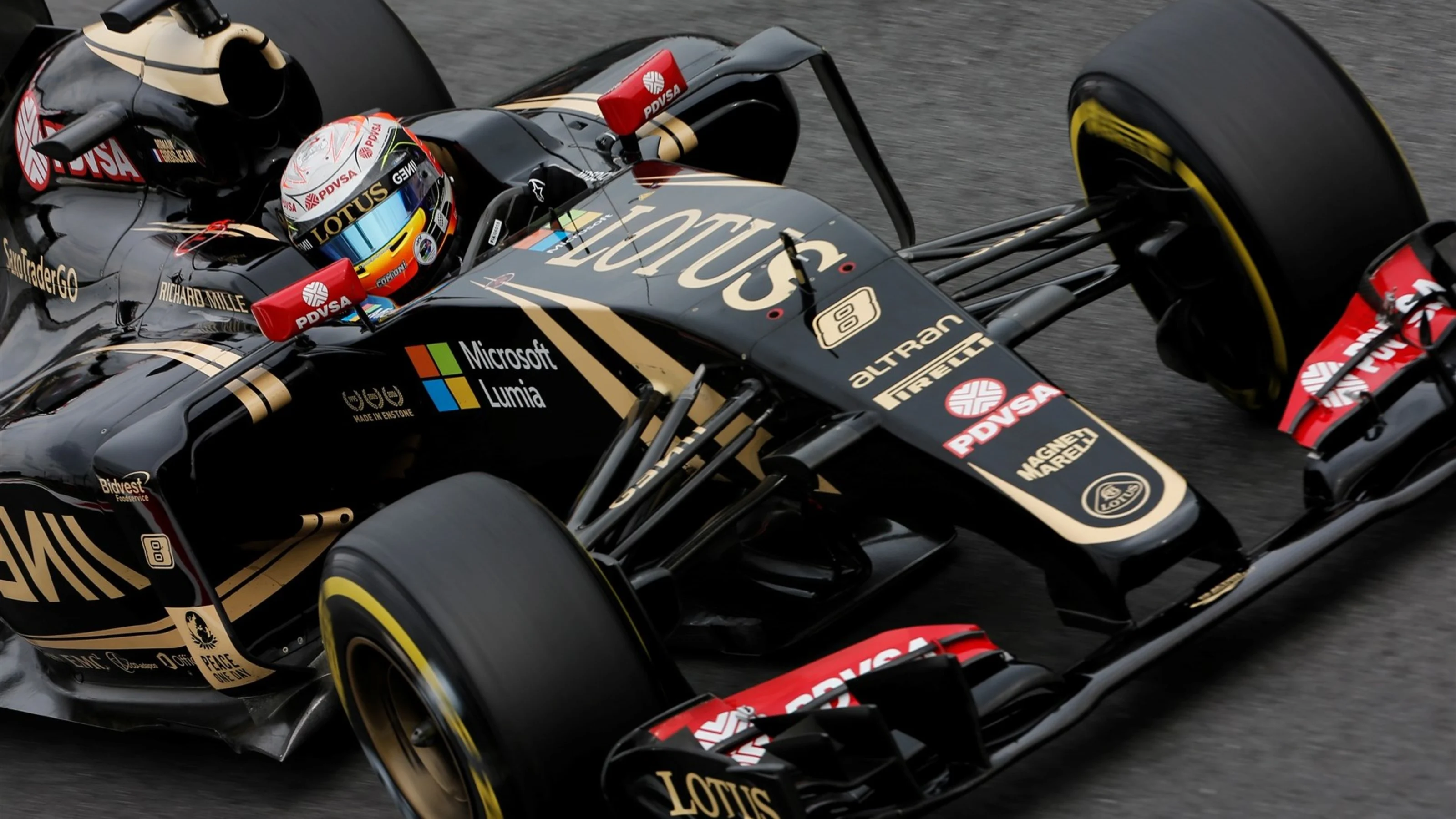 Romain Grosjean (FRA) Lotus E23 Hybrid at Formula One World Championship, Rd12, Italian Grand Prix,