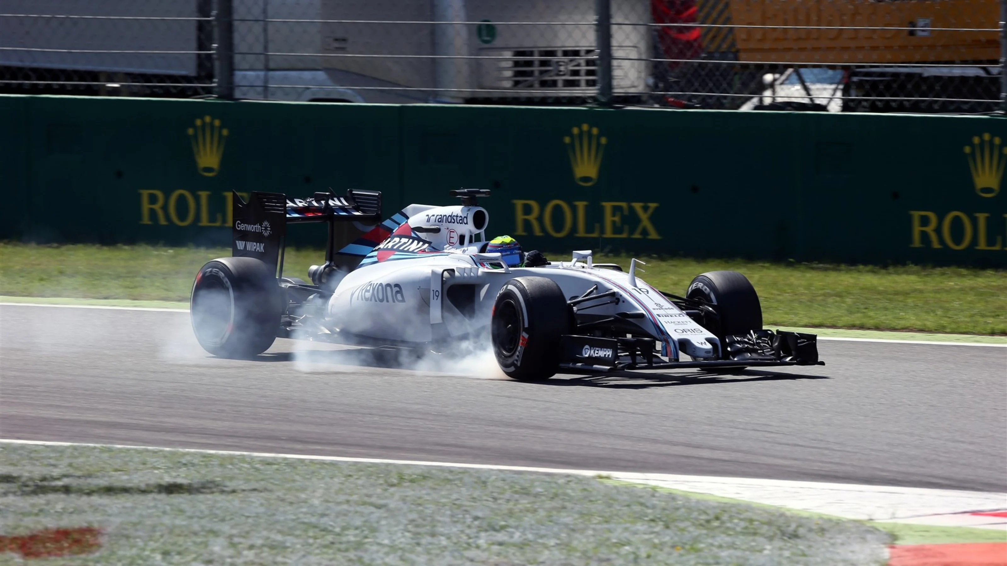 Felipe Massa (BRA) Williams FW37 locks up at Formula One World Championship, Rd12, Italian Grand