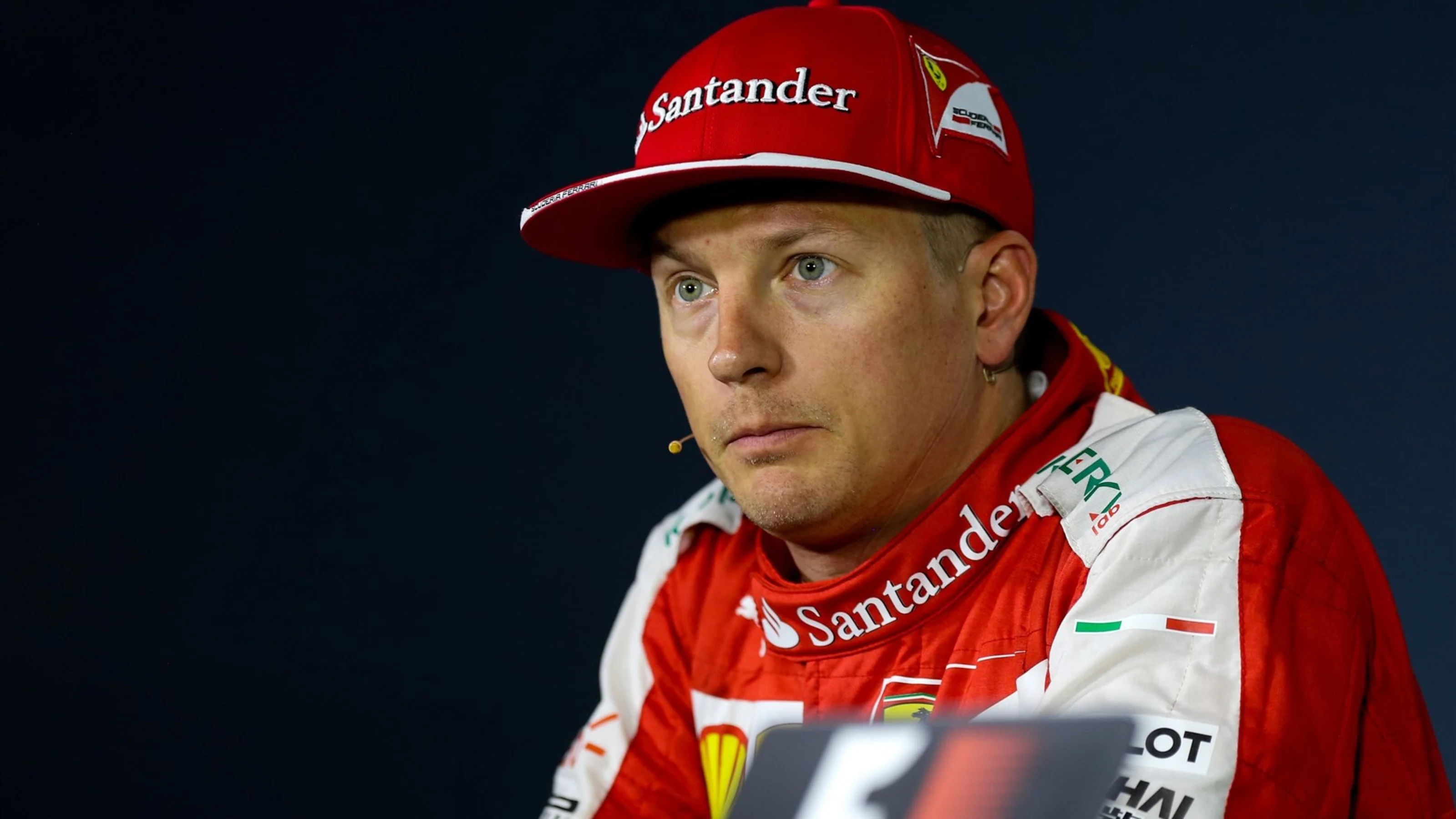 Kimi Raikkonen (FIN) Ferrari in the press conference at Formula One World Championship, Rd12,