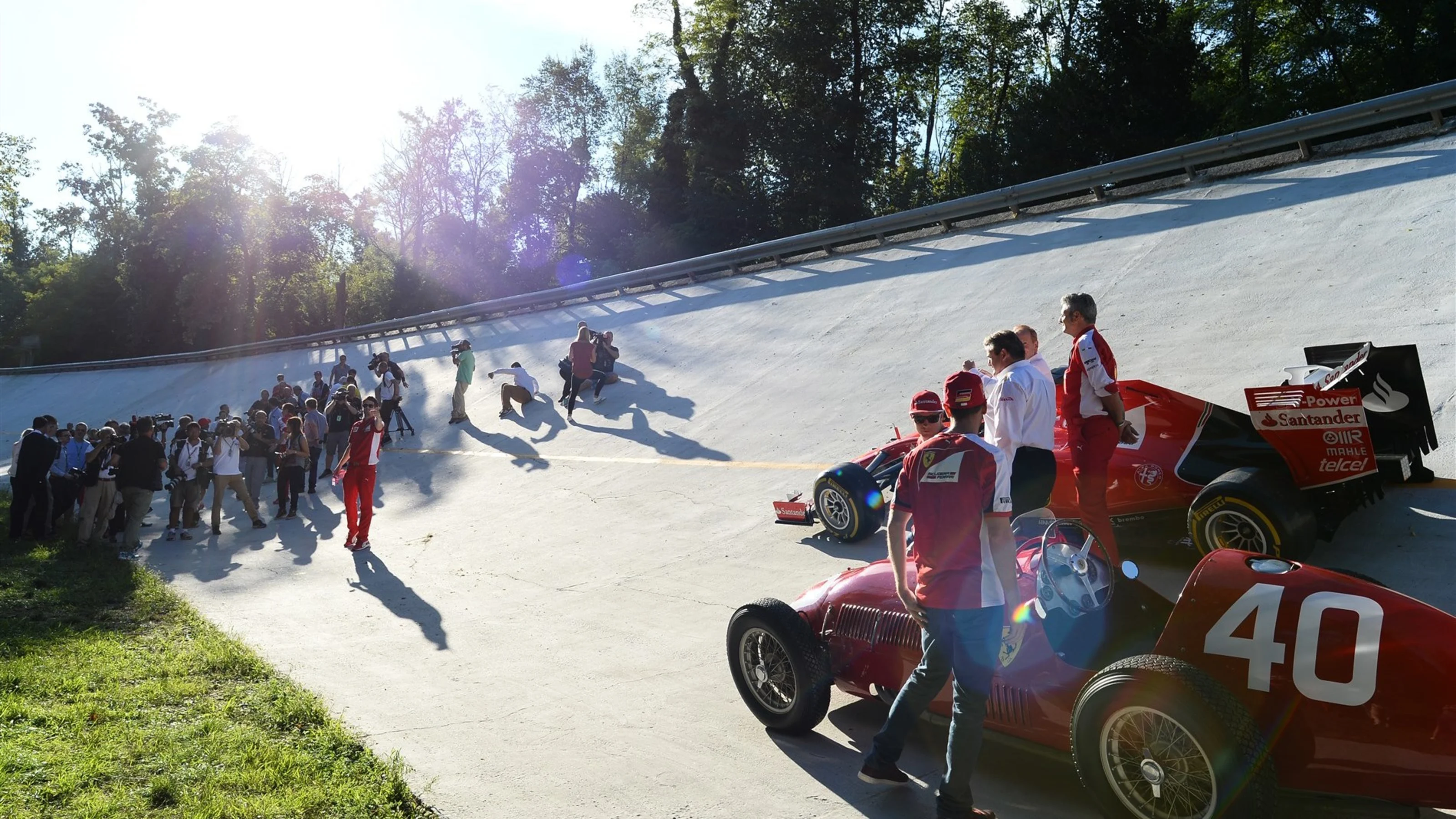 Shell announce new innovation partnership with Ferrari on the Monza banking with F1 car and Ferrari