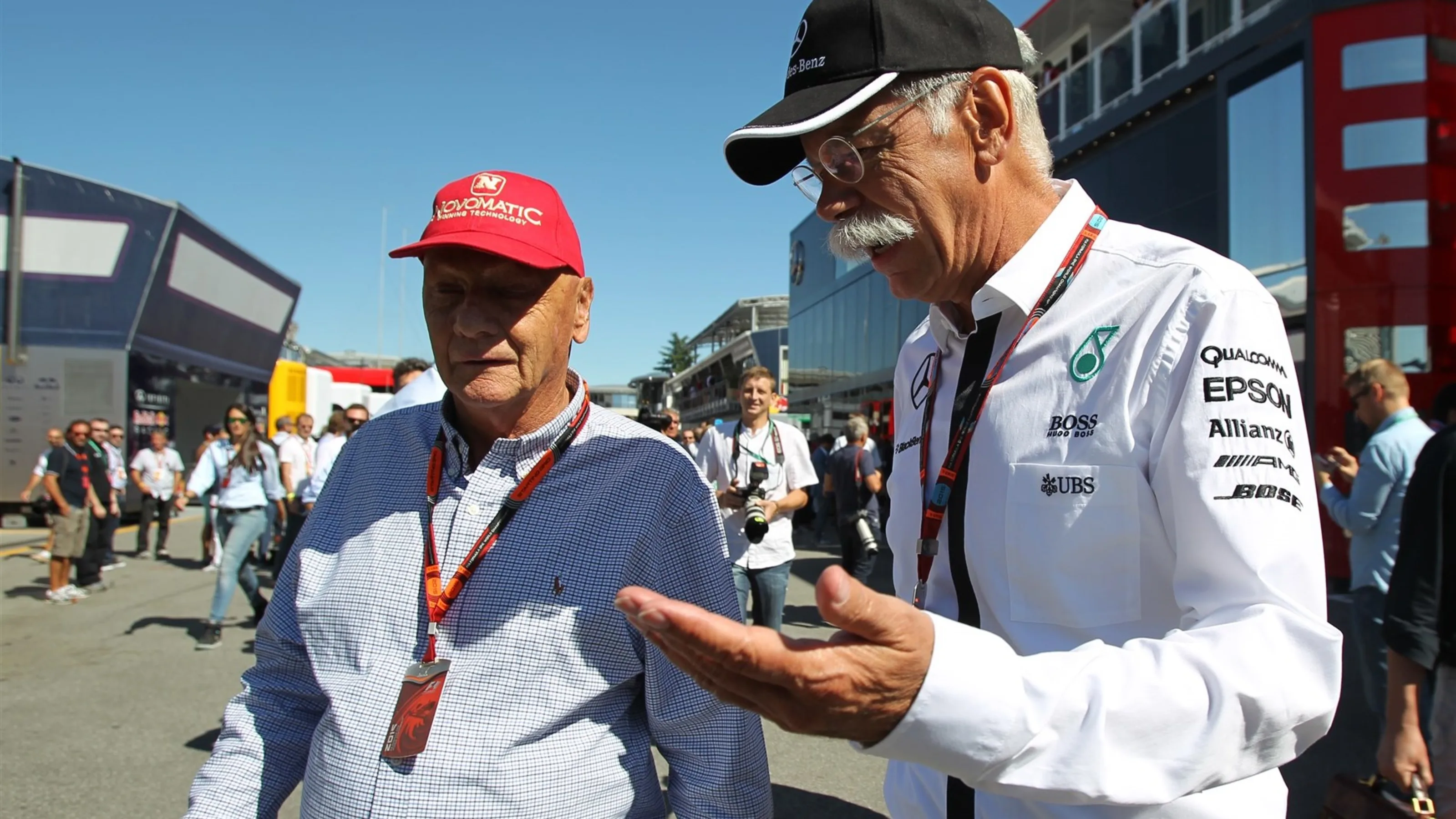 Niki Lauda (AUT) Mercedes AMG F1 Non-Executive Chairman and Dieter Zetsche (GER) CEO of Daimler AG