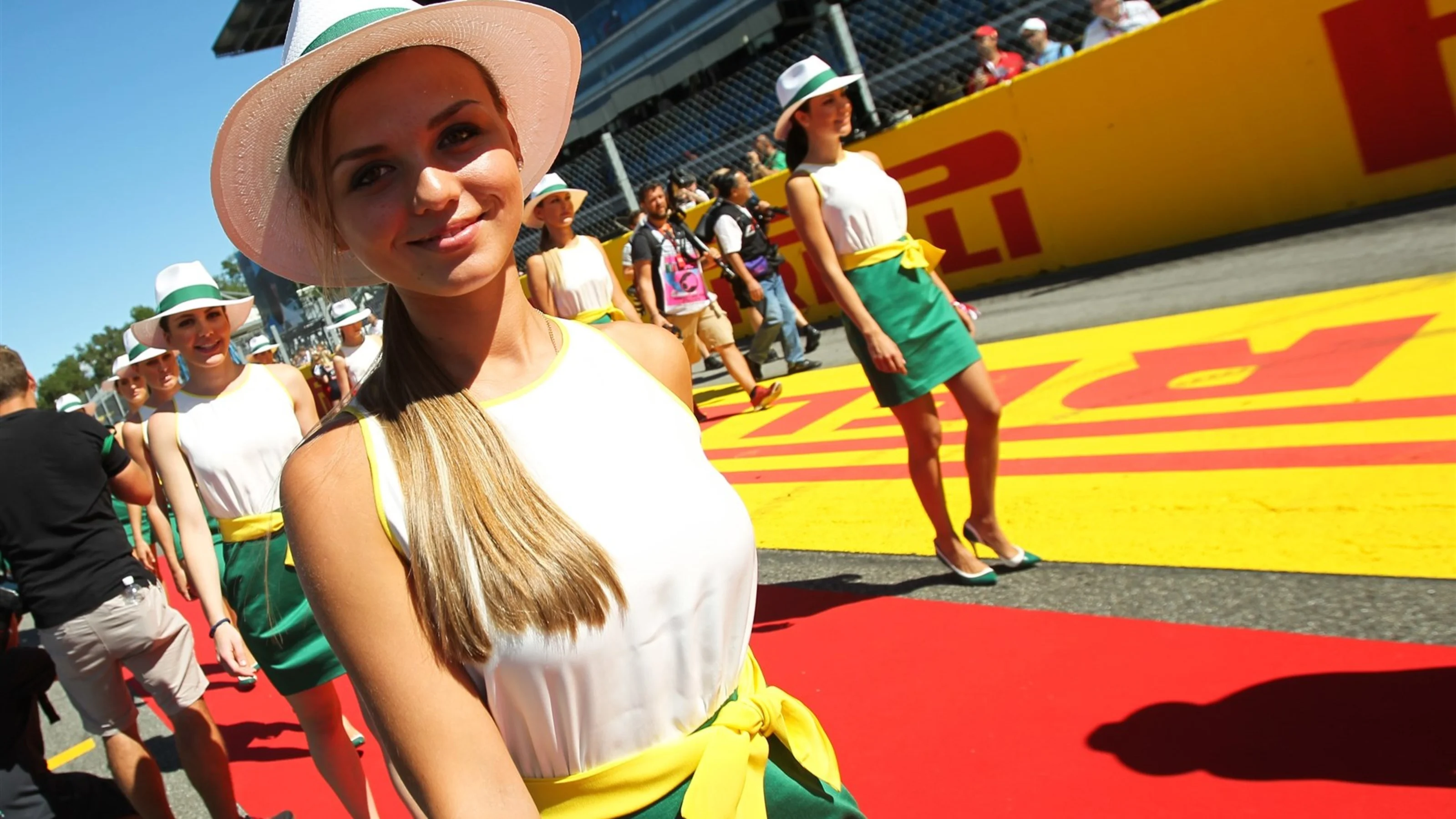 Grid girl at the drivers parade at Formula One World Championship, Rd12, Italian Grand Prix, Race,