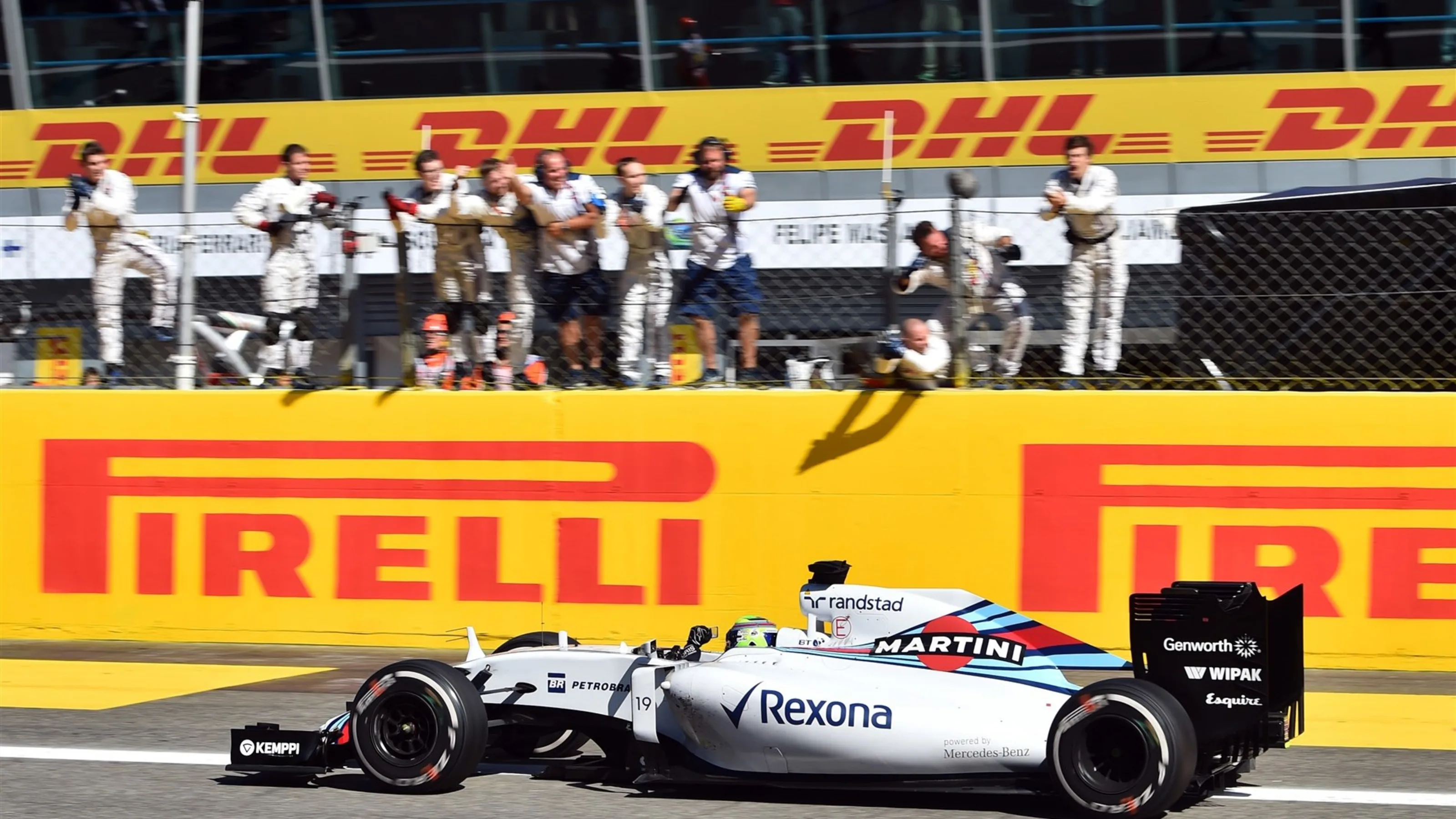 Felipe Massa (BRA) Williams FW37 crosses the line for third at Formula One World Championship,