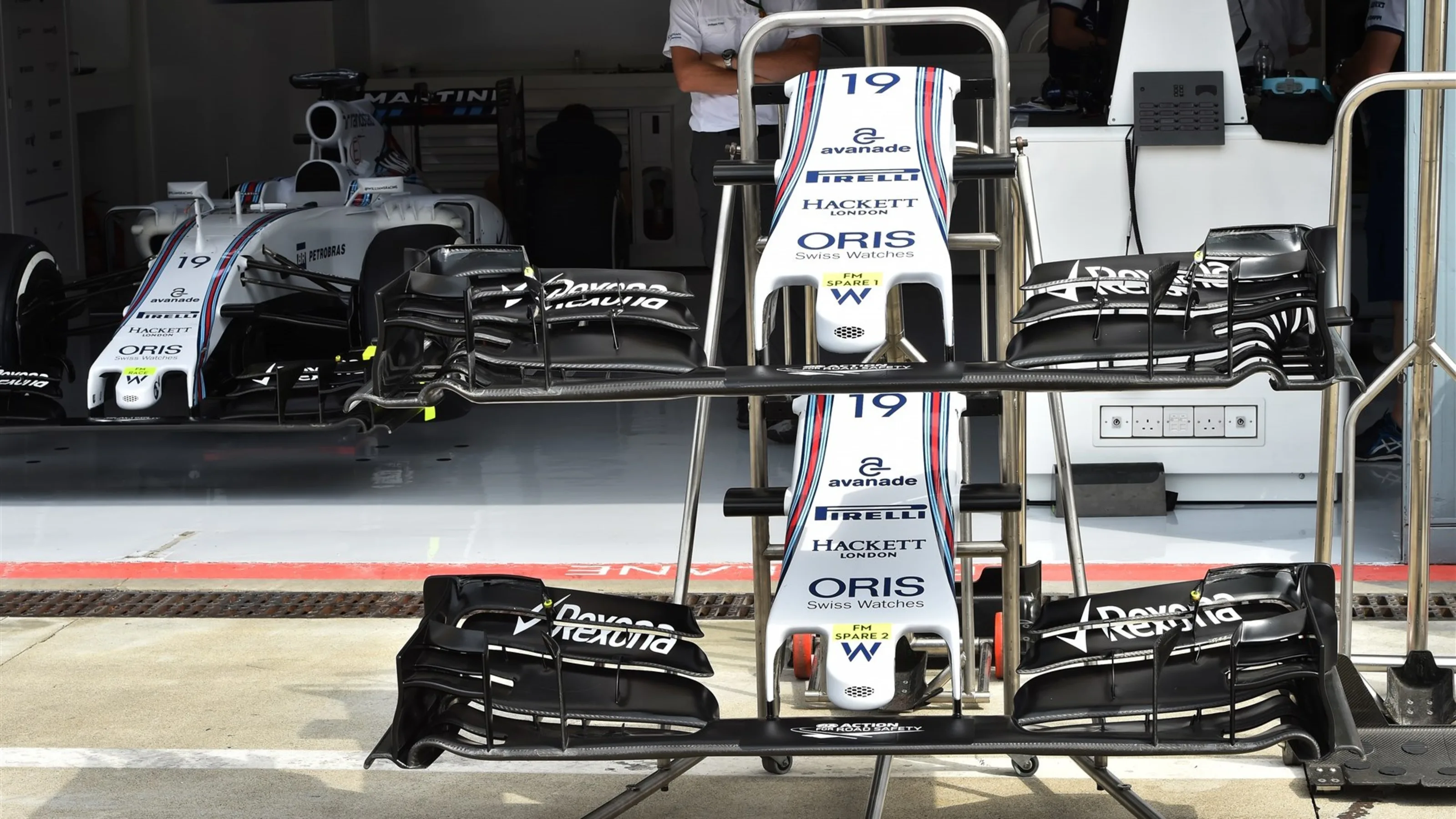 Williams FW37 nose and front wings at Formula One World Championship, Rd12, Italian Grand Prix,