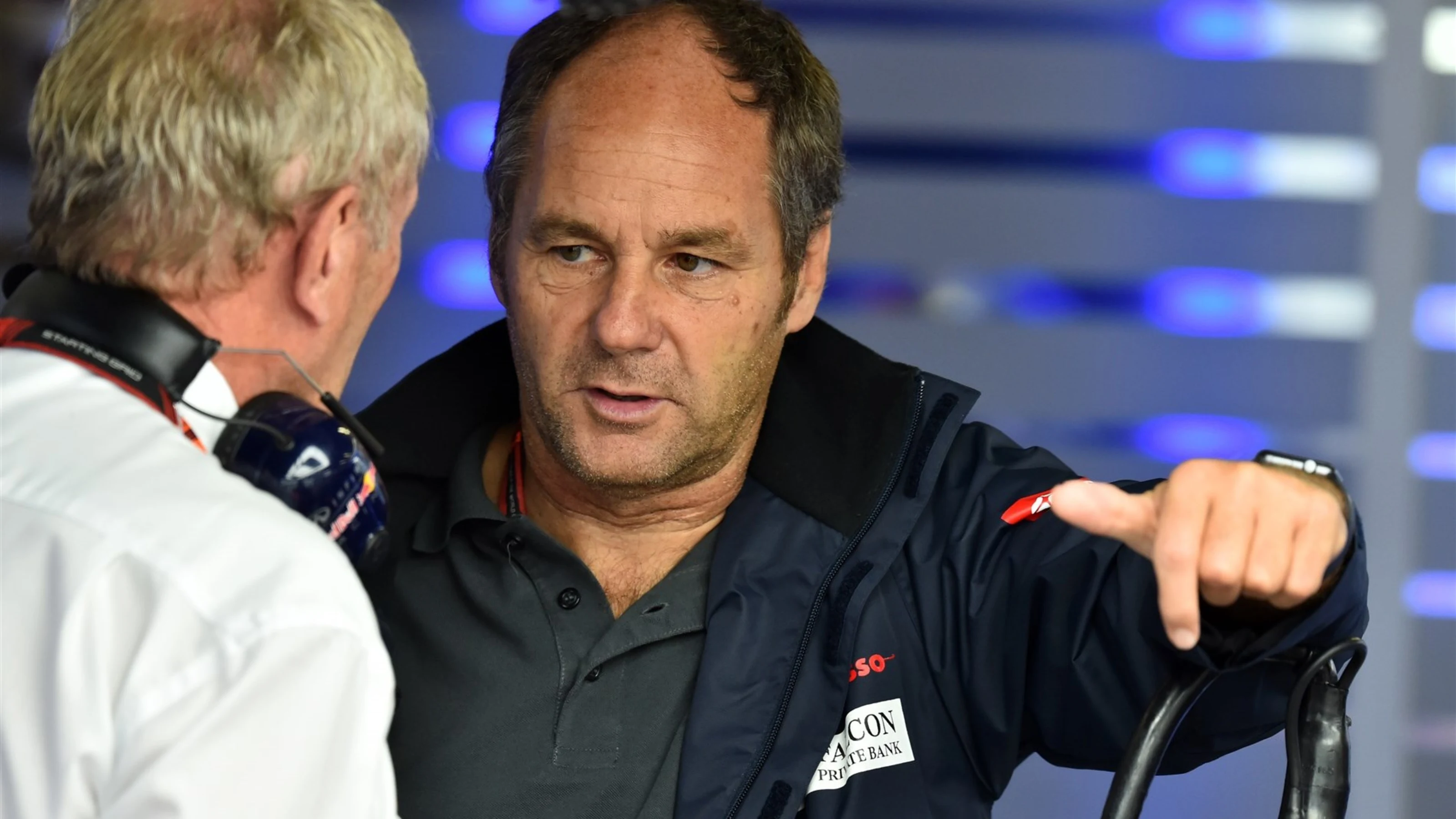 Dr Helmut Marko (AUT) Red Bull Motorsport Consultant and Gerhard Berger (AUT) at Formula One World