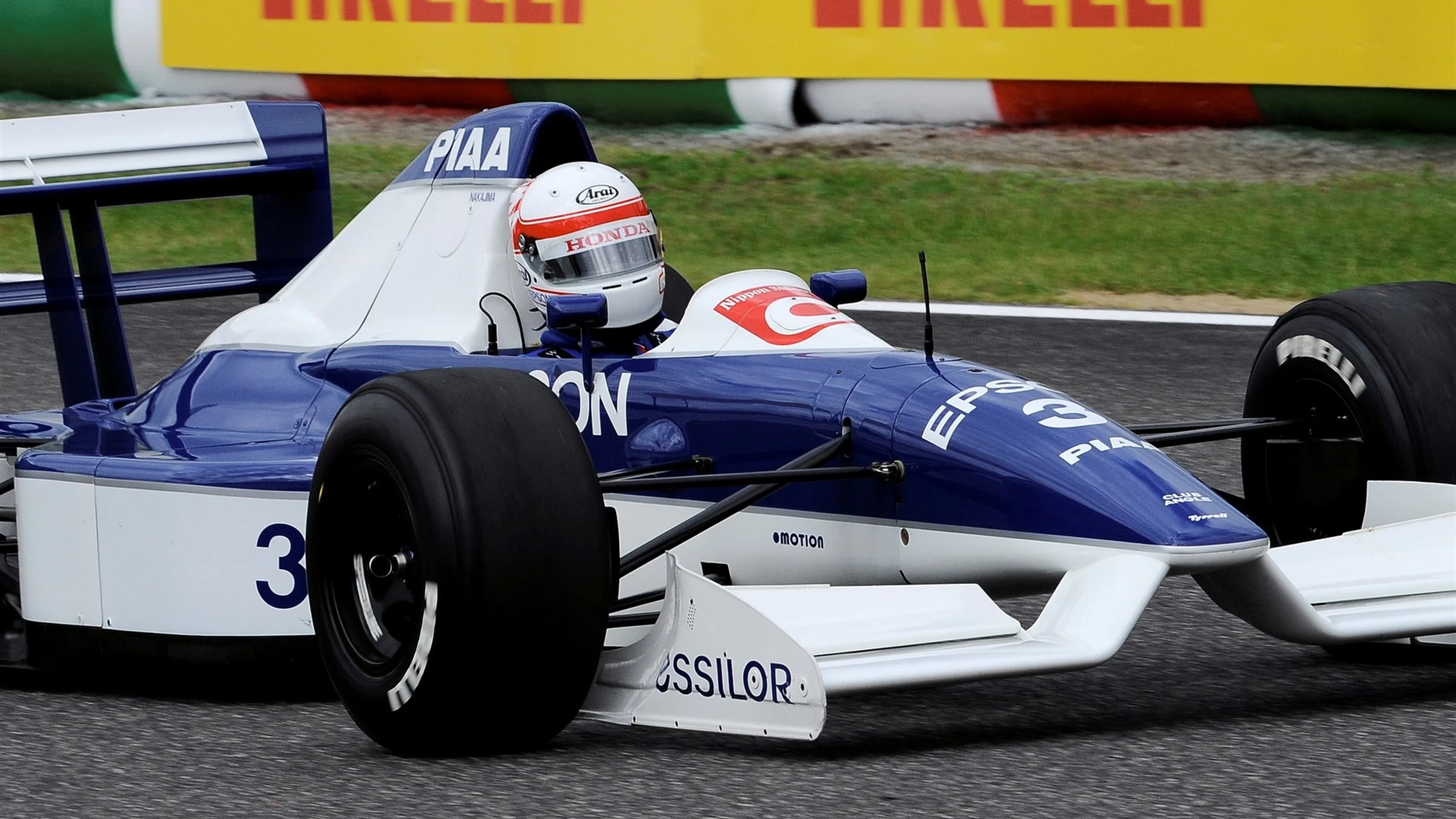 Satoru Nakajima (JPN) demonstrates the Tyrrell 019 at Formula One World Championship, Rd14,