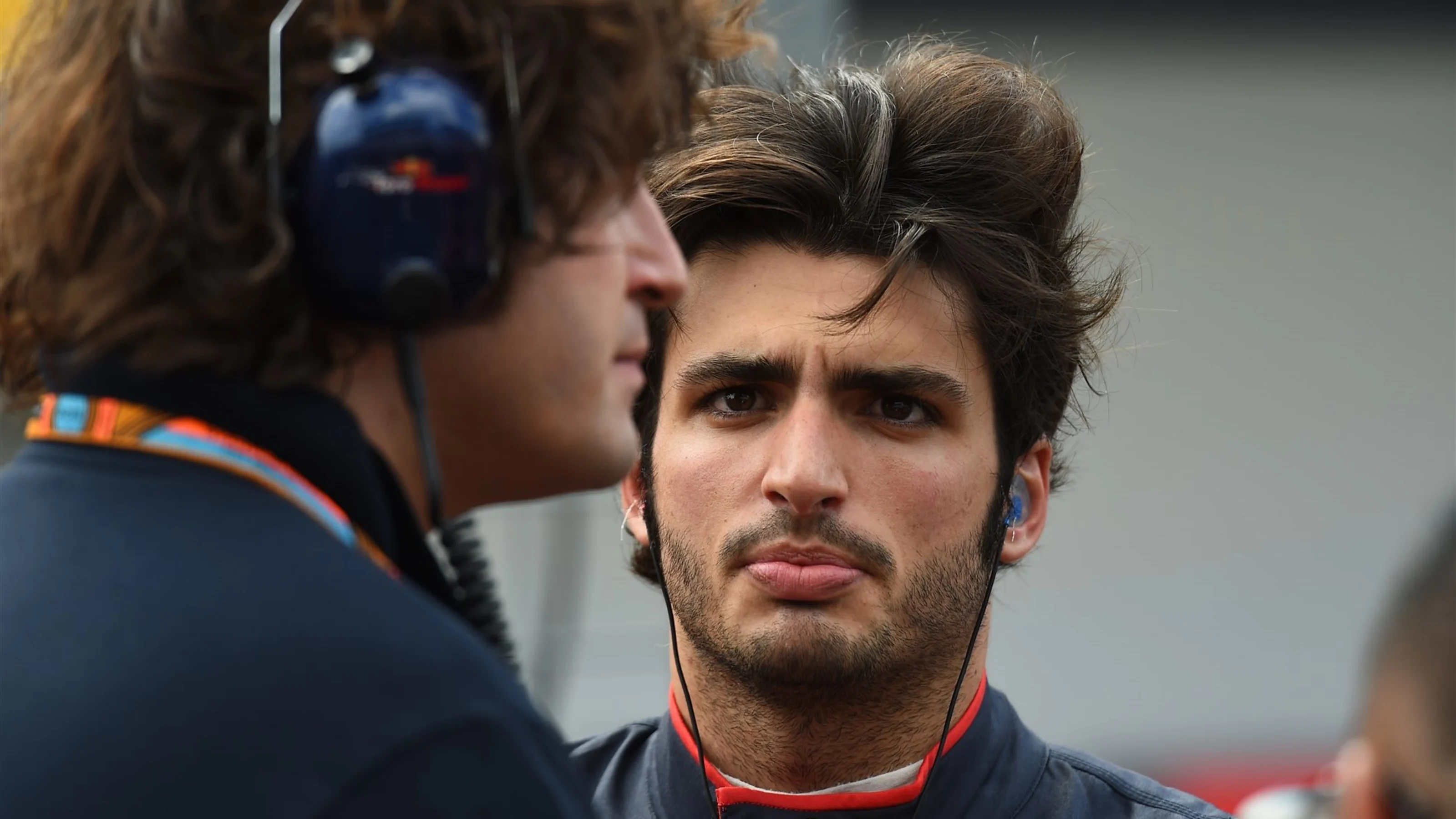 Carlos Sainz jr (ESP) Scuderia Toro Rosso on the grid at Formula One World Championship, Rd14,