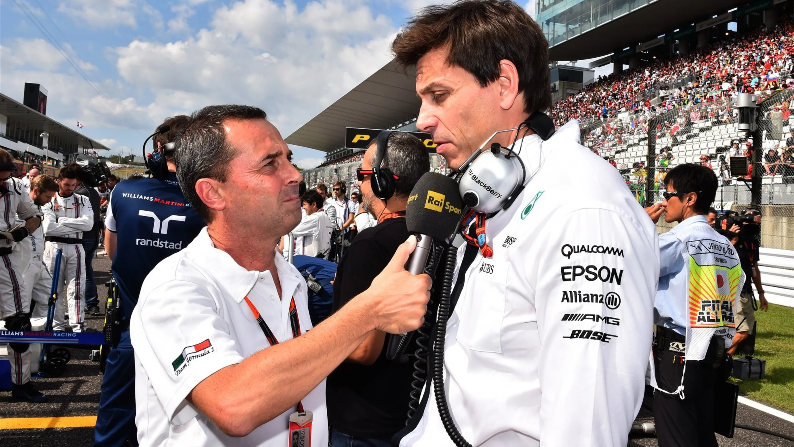 Toto Wolff (AUT) Mercedes AMG F1 Director of Motorsport is interviewed on the grid at Formula One