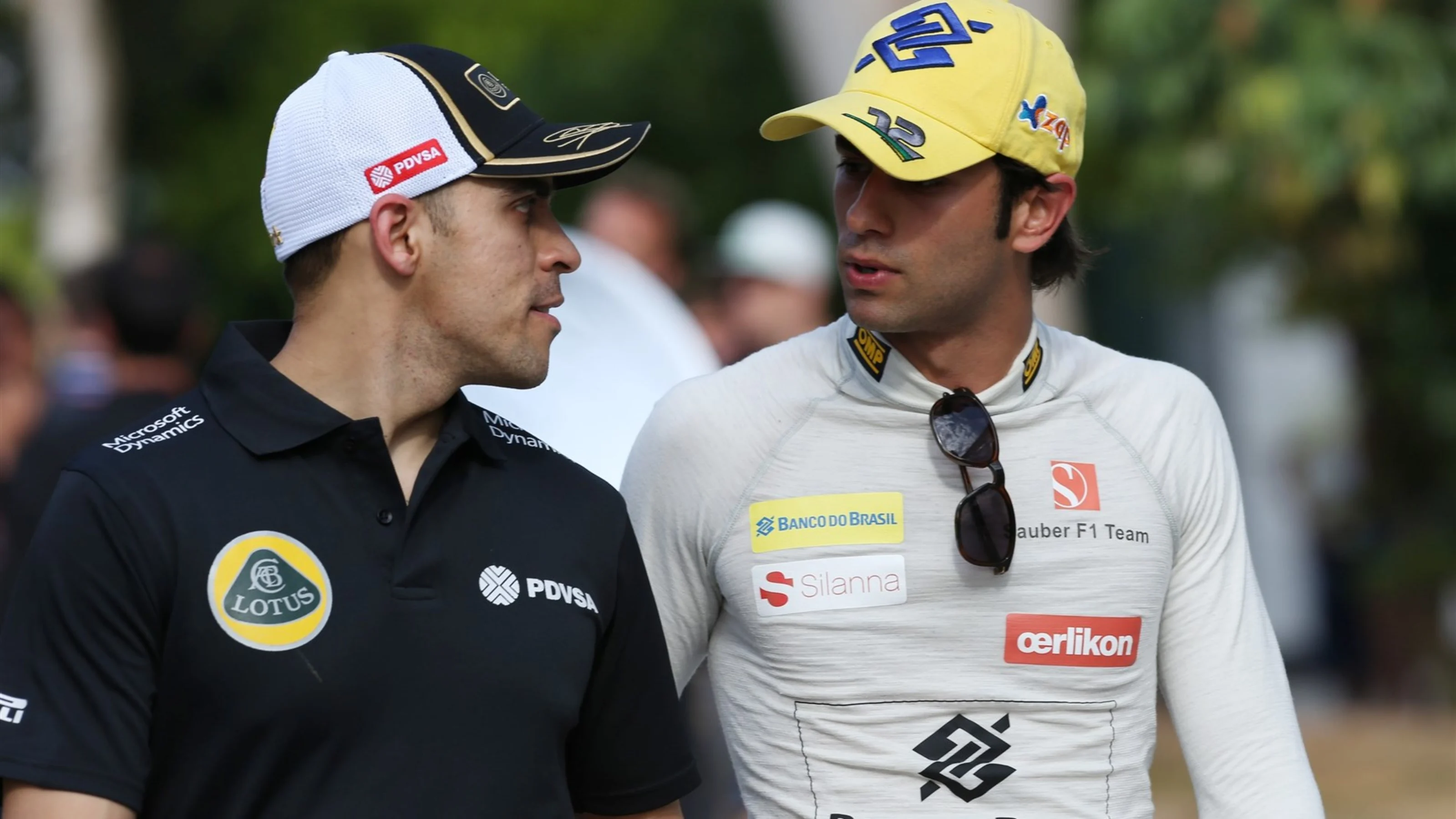 Pastor Maldonado (VEN) Lotus and Felipe Nasr (BRA) Sauber at Formula One World Championship, Rd2,