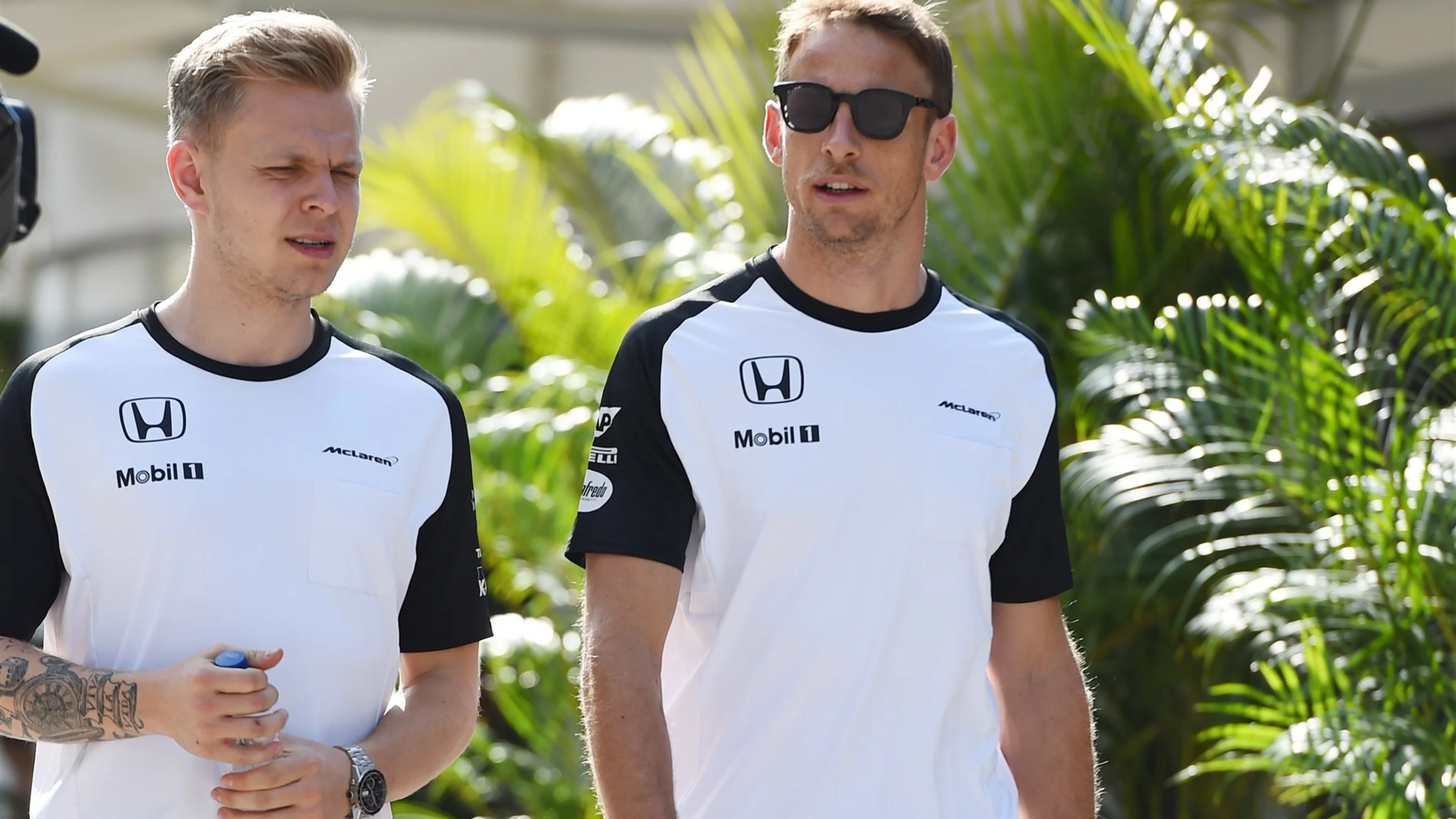Kevin Magnussen (DEN) McLaren and Jenson Button (GBR) McLaren at Formula One World Championship,