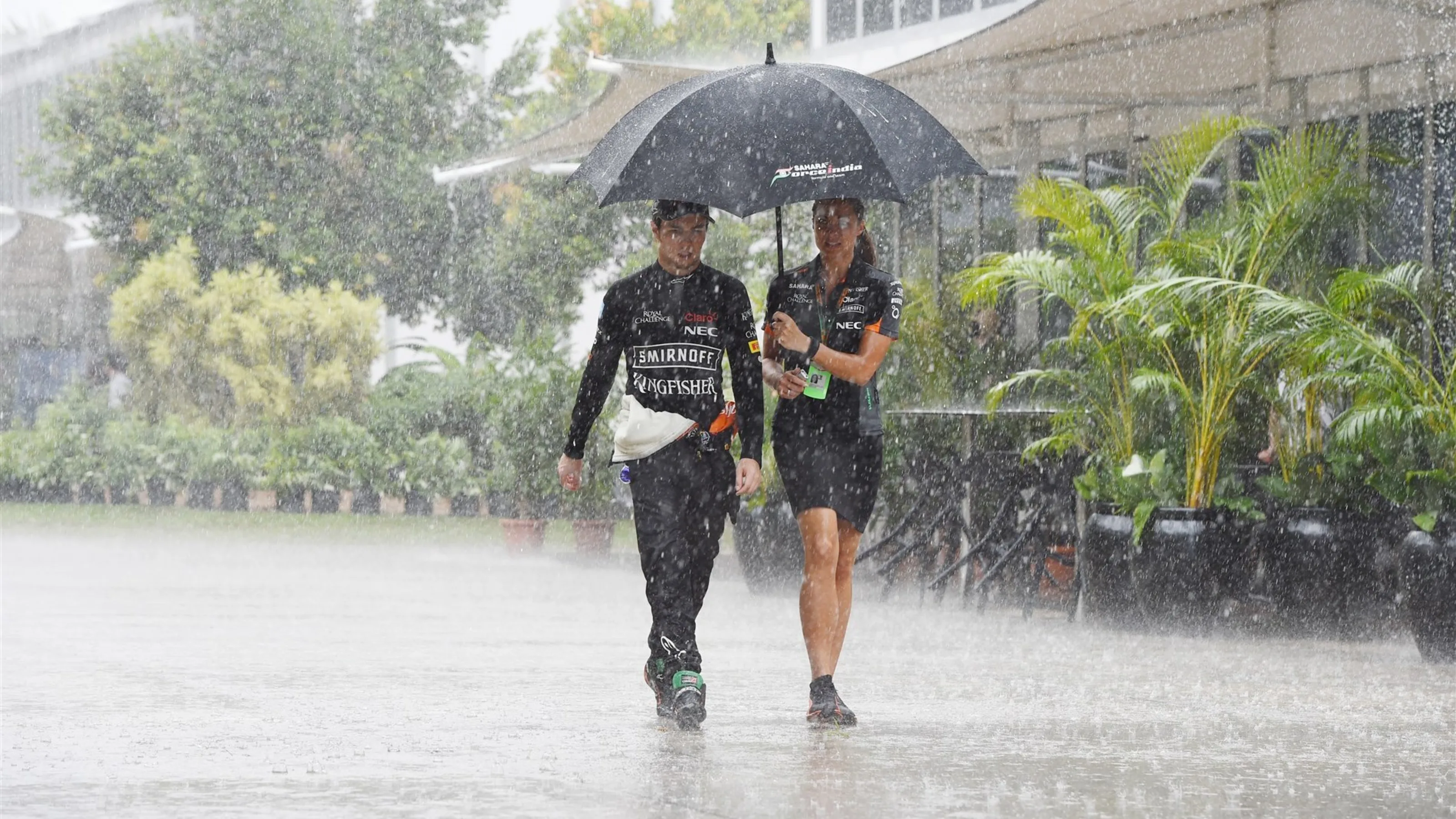 Sergio Perez (MEX) Force India after Q1 at Formula One World Championship, Rd2, Malaysian Grand