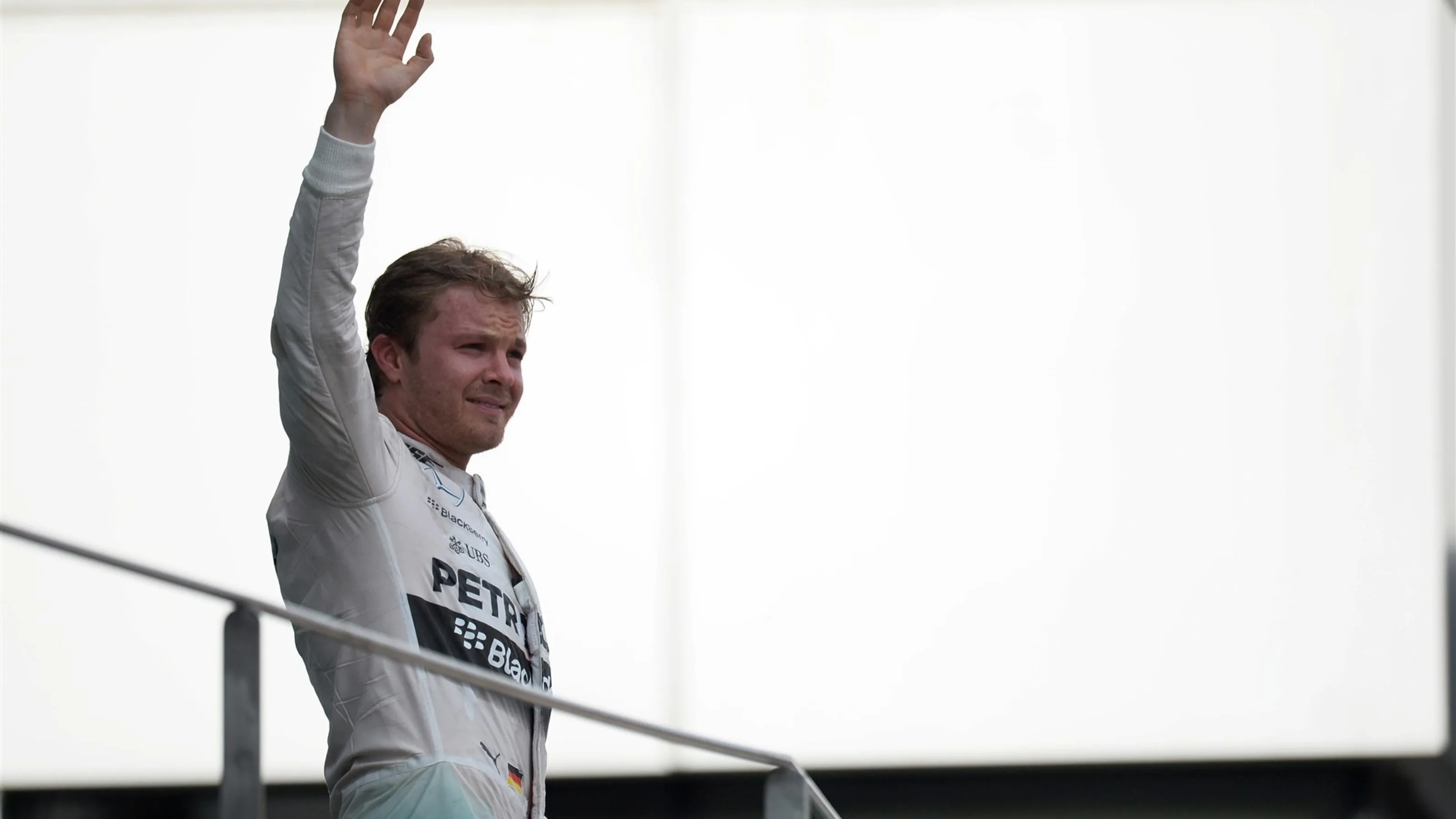 Nico Rosberg (GER) Mercedes AMG F1 celebrates on the Podium at Formula One World Championship, Rd2,