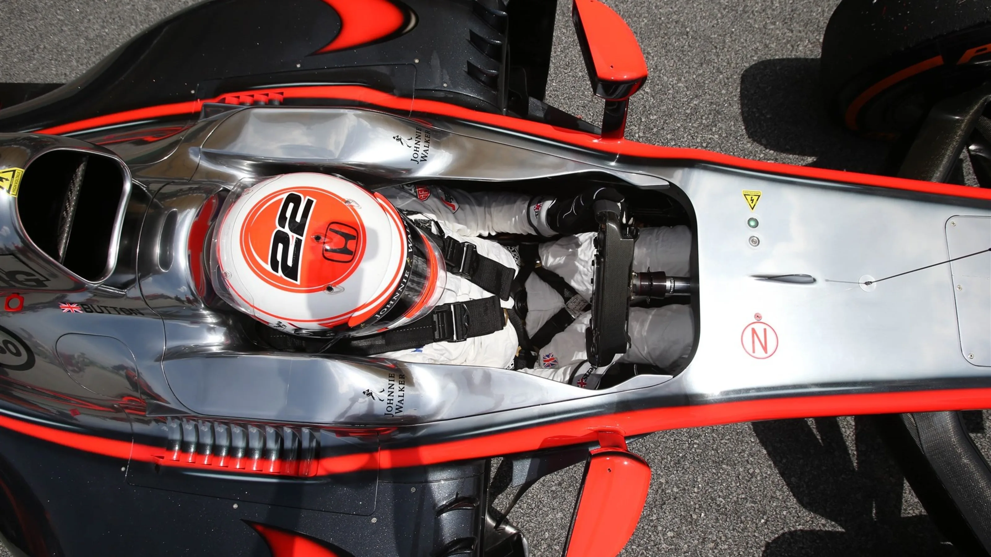 Jenson Button (GBR) McLaren MP4-30 on the grid at Formula One World Championship, Rd2, Malaysian