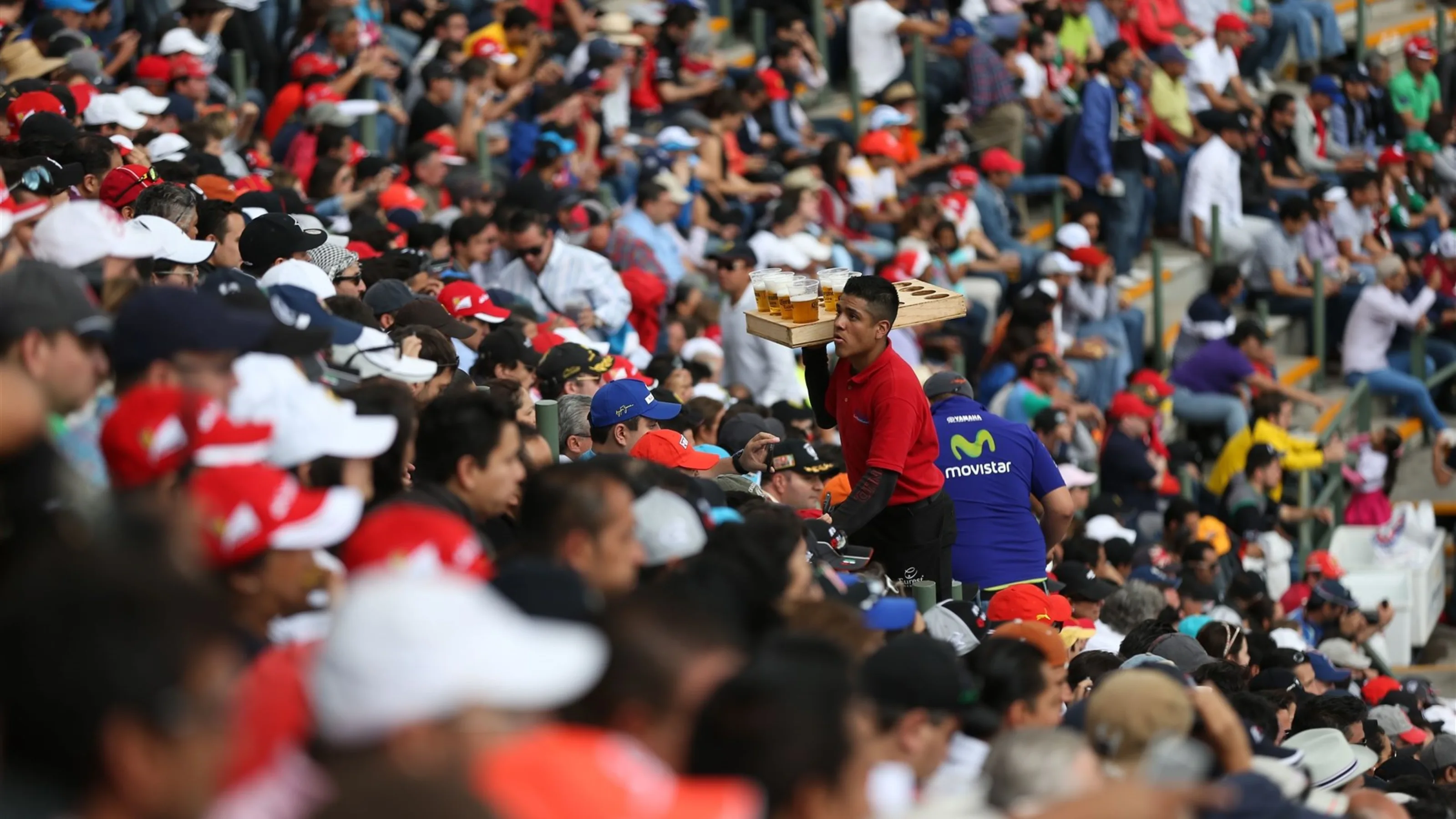 Fans and beer at Formula One World Championship, Rd17, Mexican Grand Prix, Qualifying, Circuit