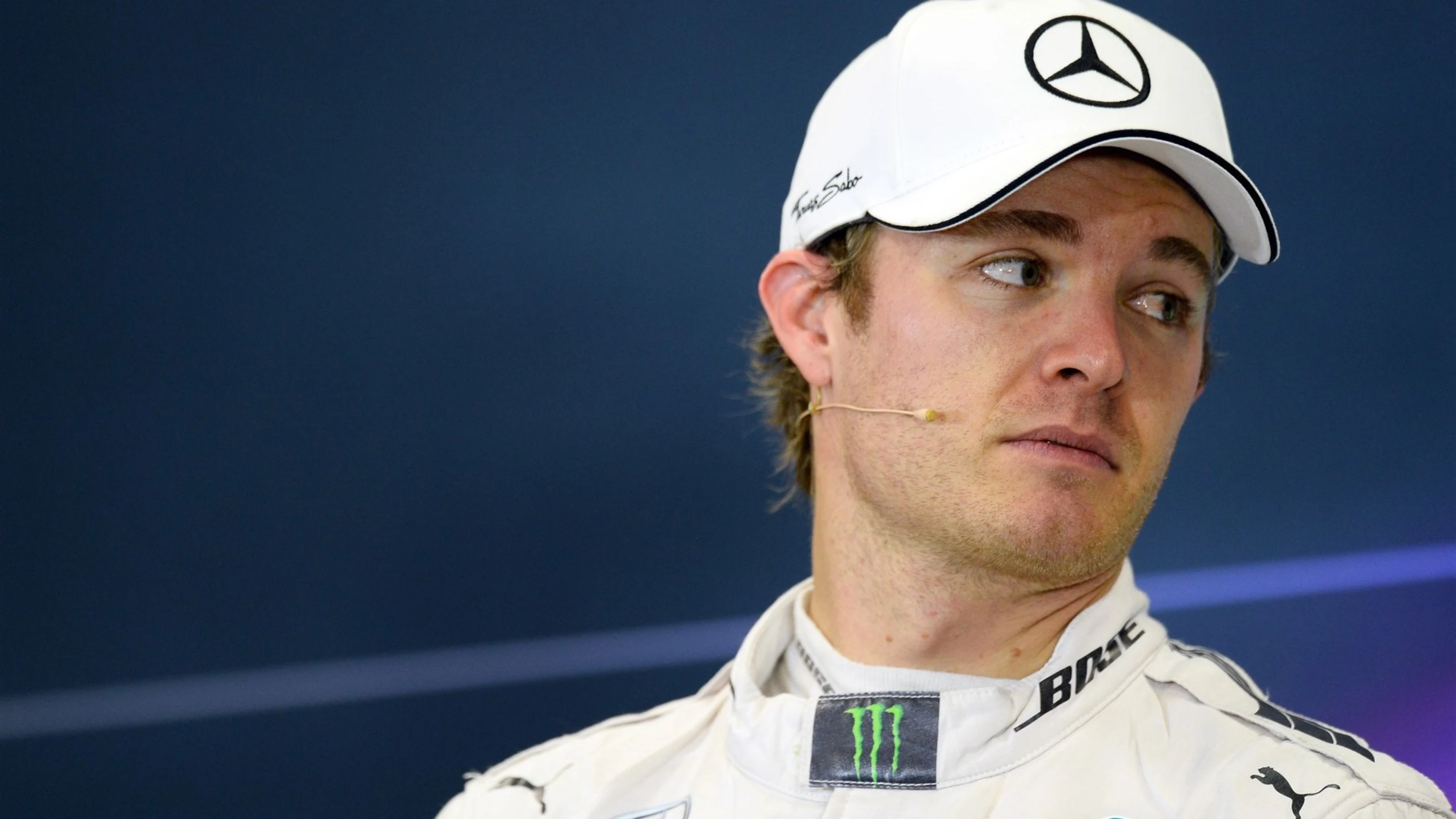 Pole sitter Nico Rosberg (GER) Mercedes AMG F1 in the press conference at Formula One World
