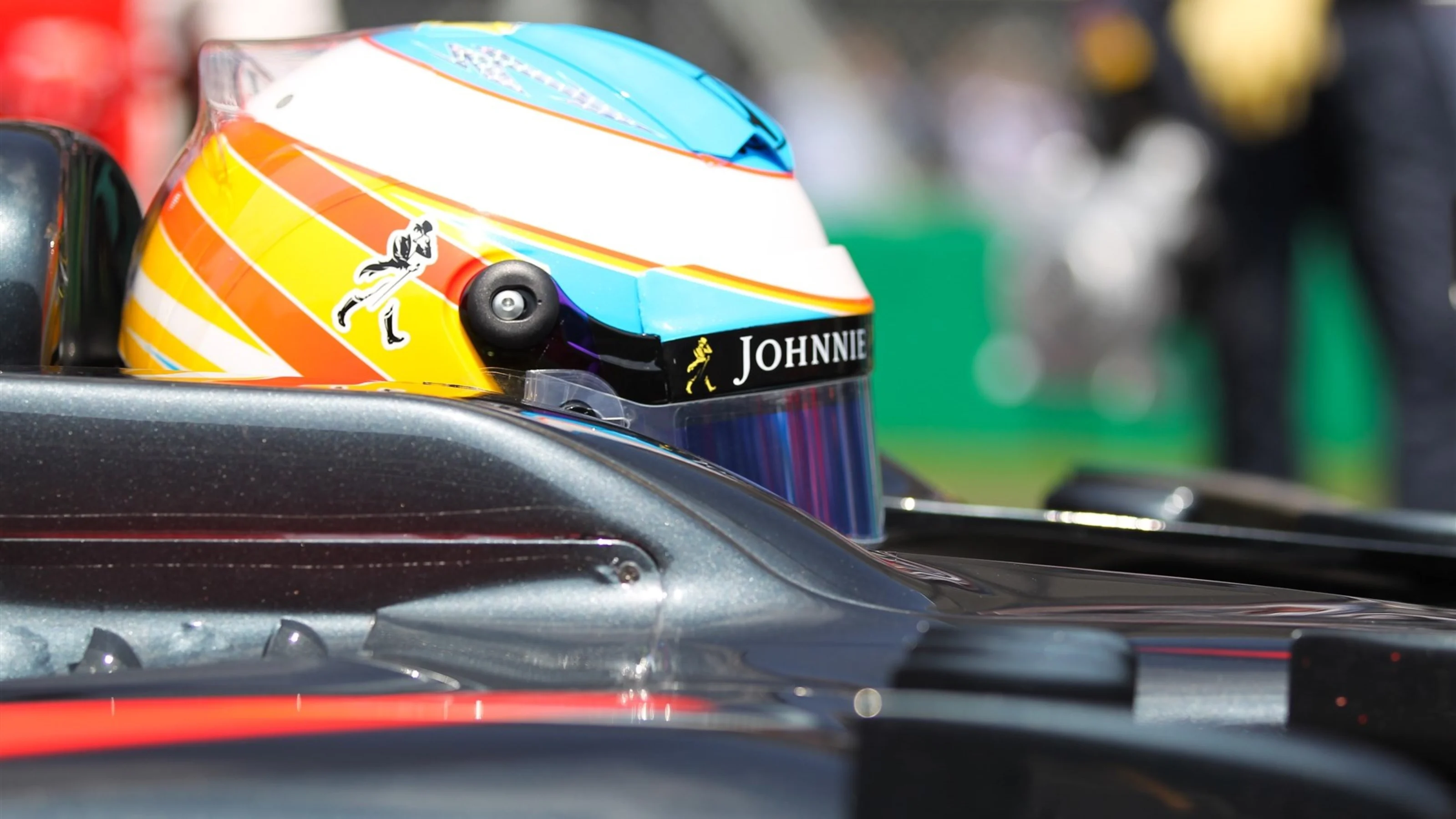 Fernando Alonso (ESP) McLaren MP4-30 on the grid at Formula One World Championship, Rd17, Mexican