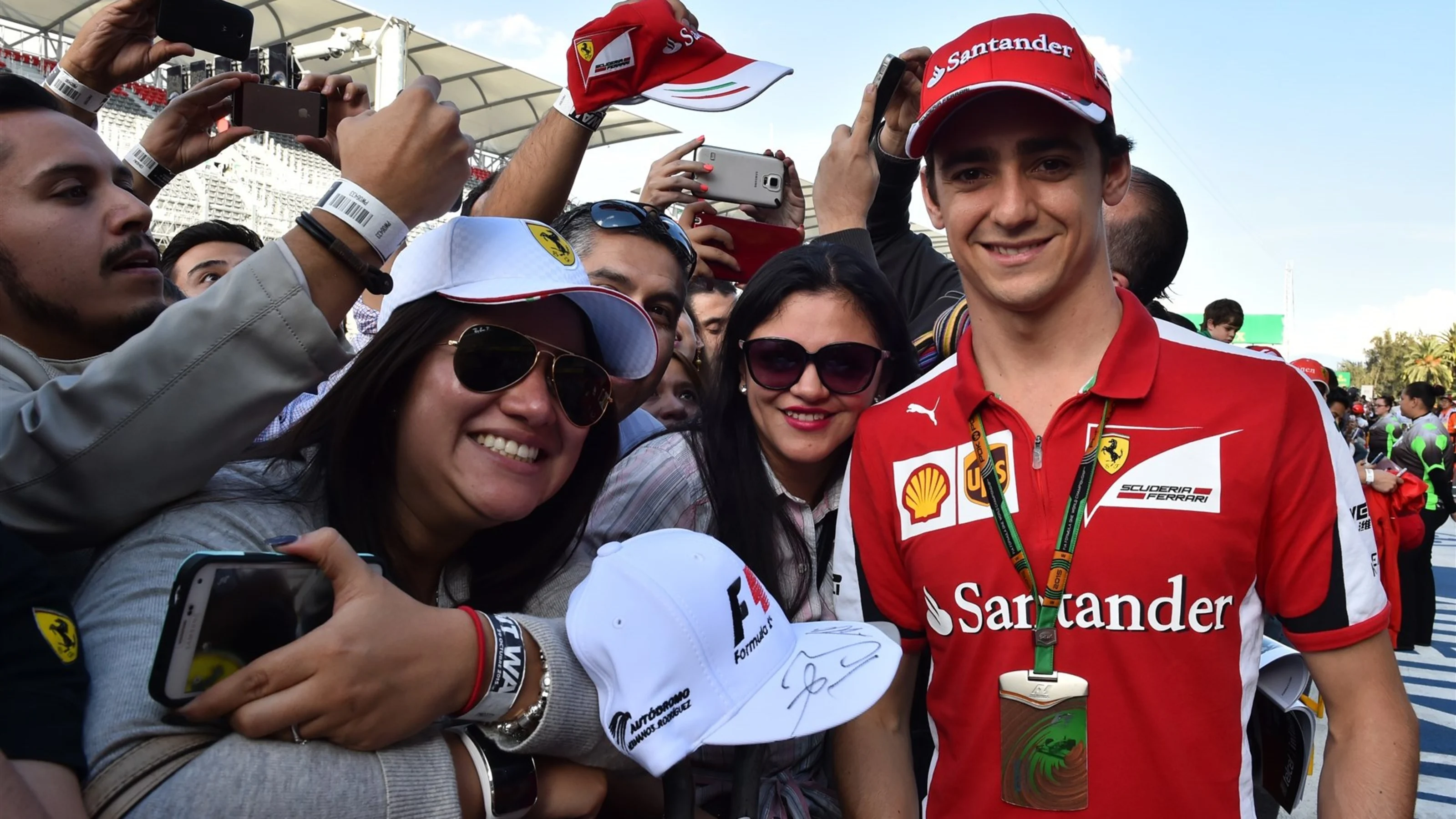 Esteban Gutierrez (MEX) Ferrari Test and Reserve Driver and fans at the autograph session at