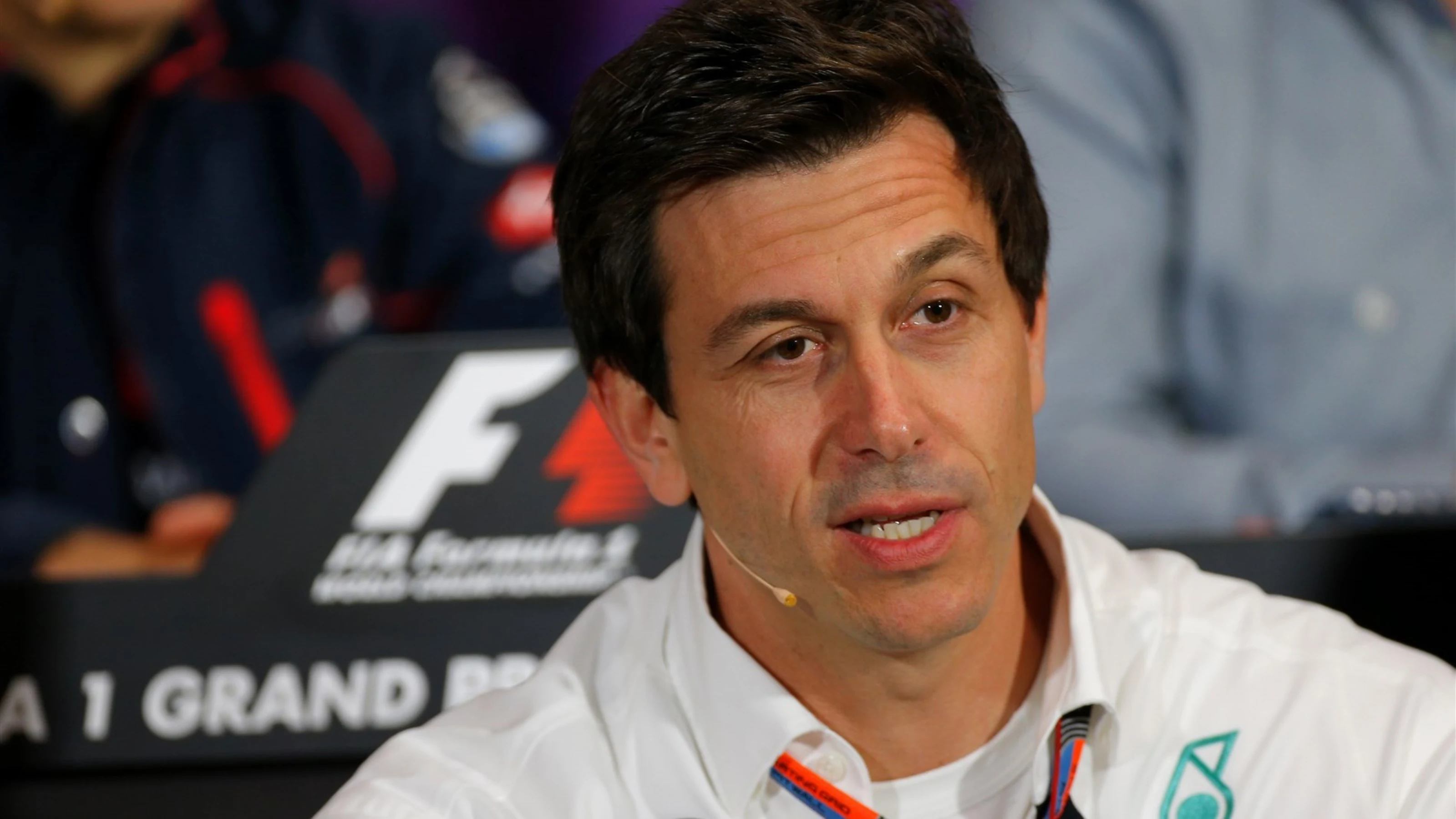 Toto Wolff (AUT) Mercedes AMG F1 Director of Motorsport in the Press Conference at Formula One